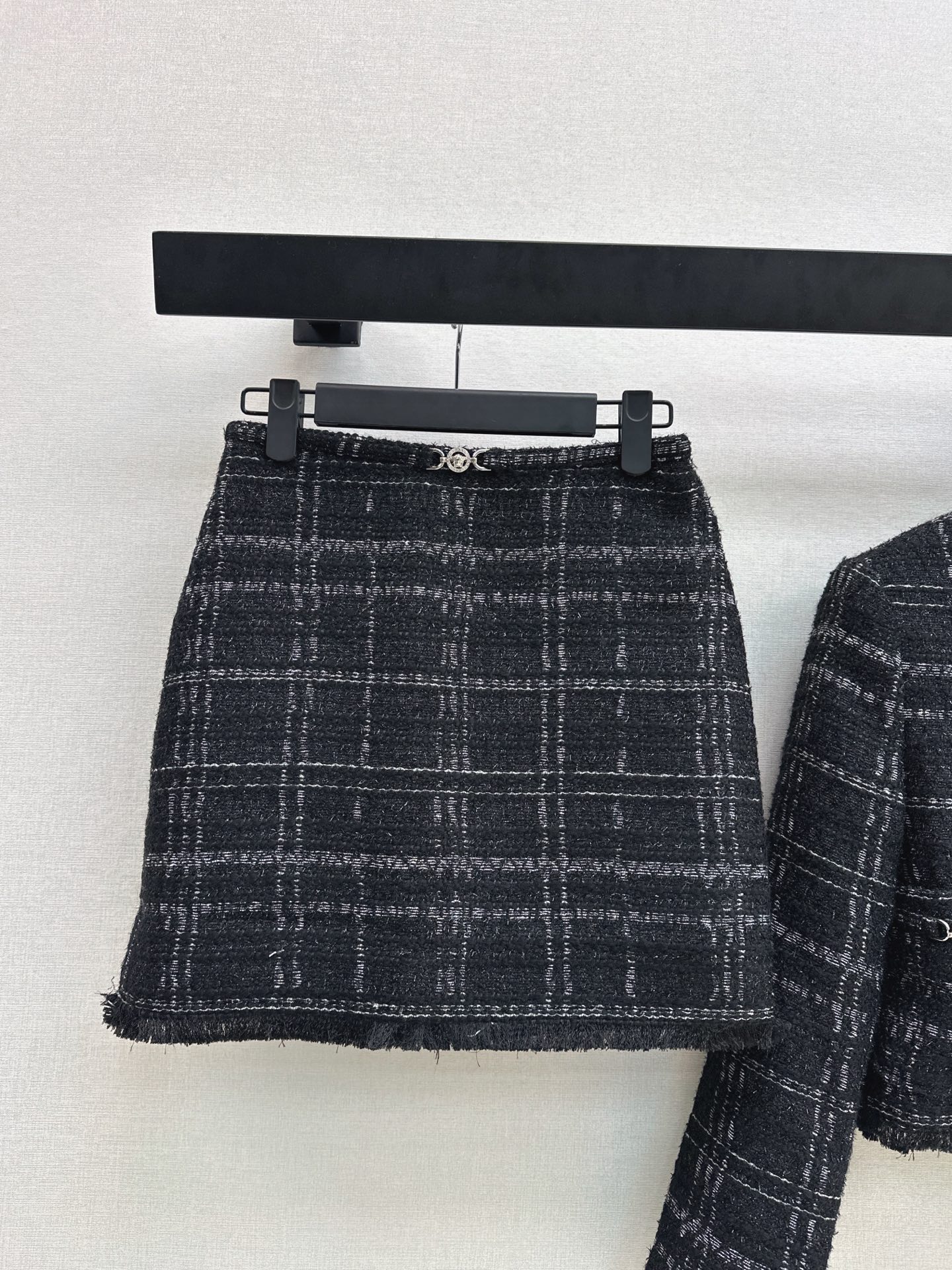 Ver 26fw check jackewt skirt sets