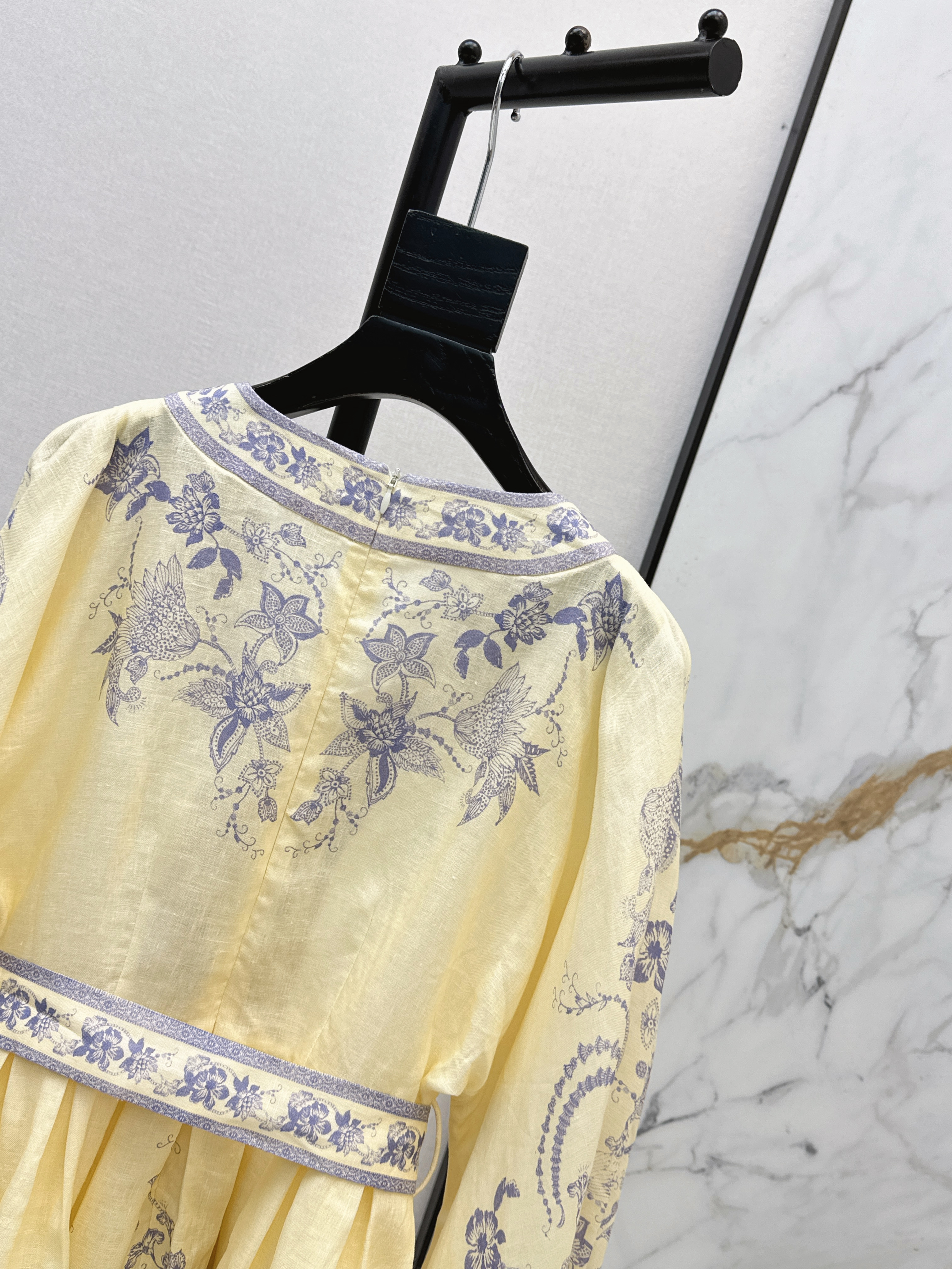 Zimm 26ss print linen dress
