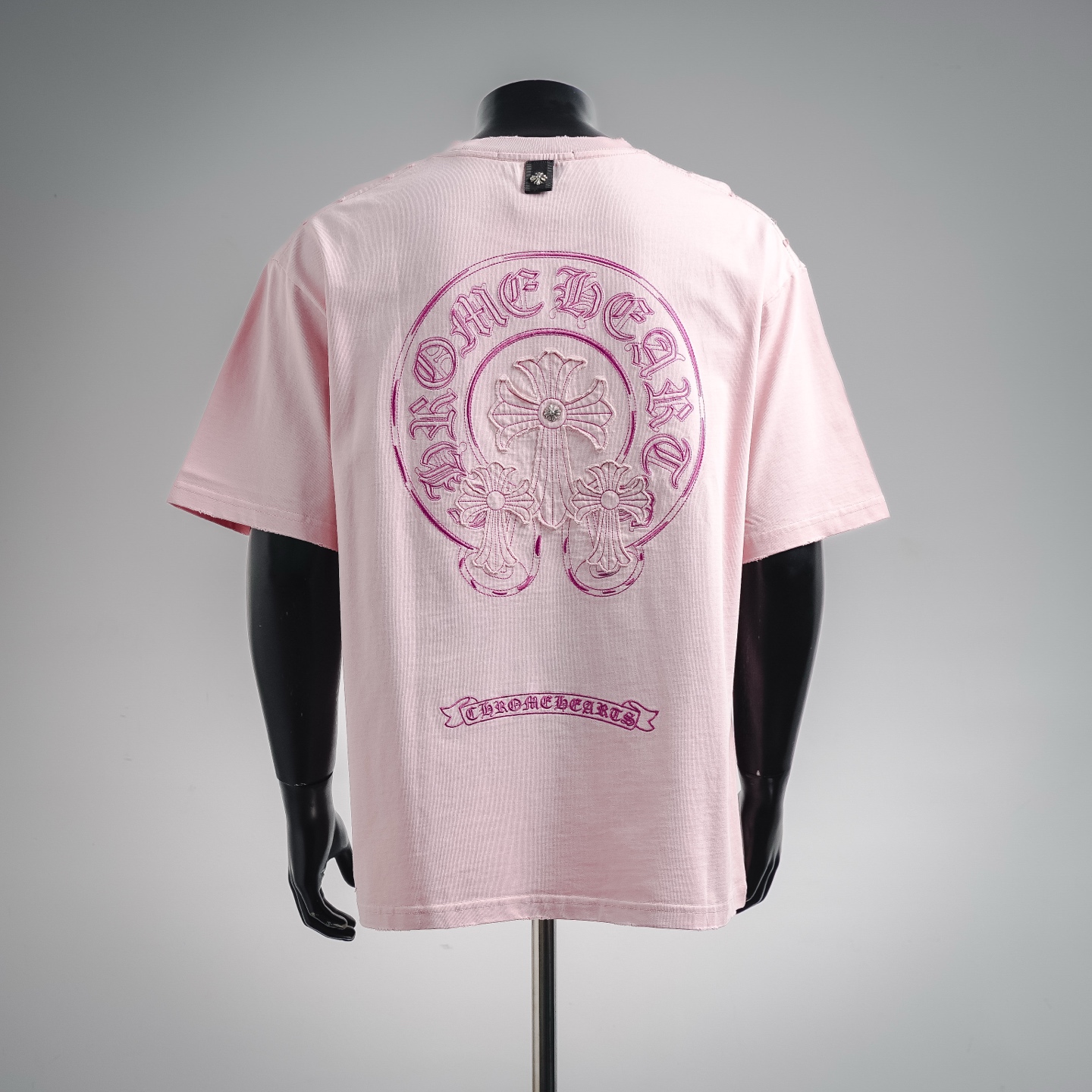 Chrome applique embroidered t-shirt