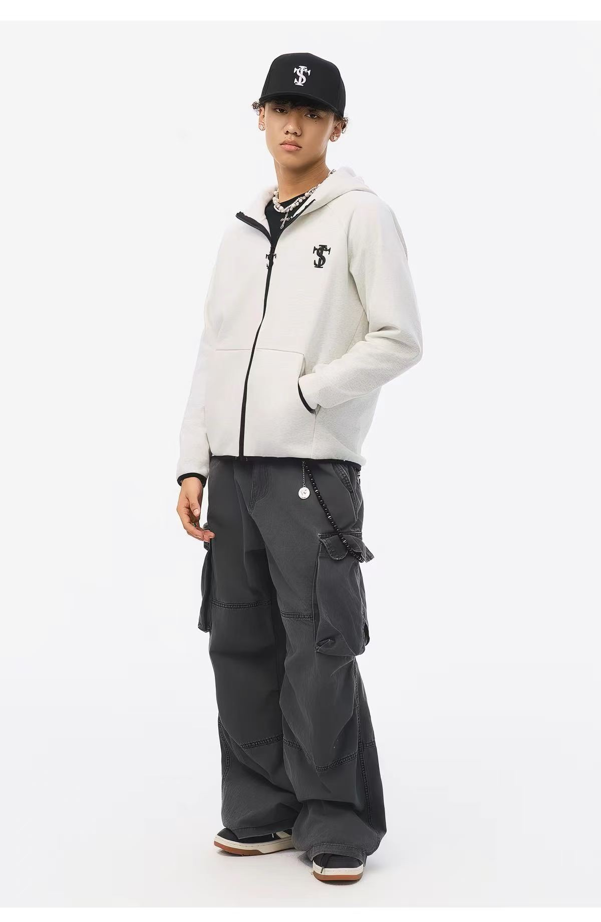 Stk casual zip-up coat