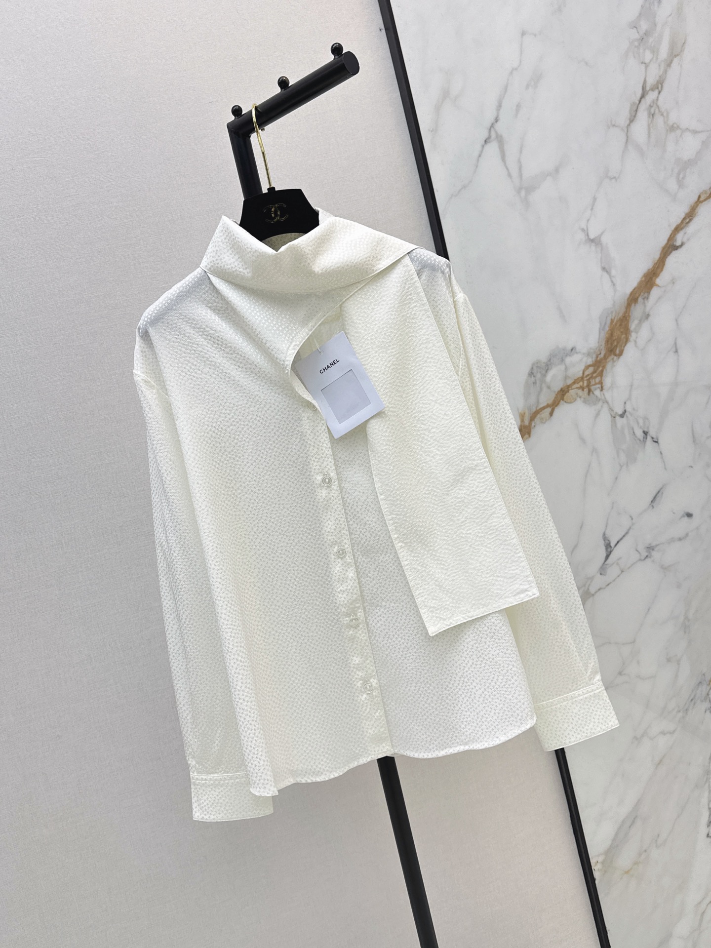 Chan 26fw jacquard silk shirt
