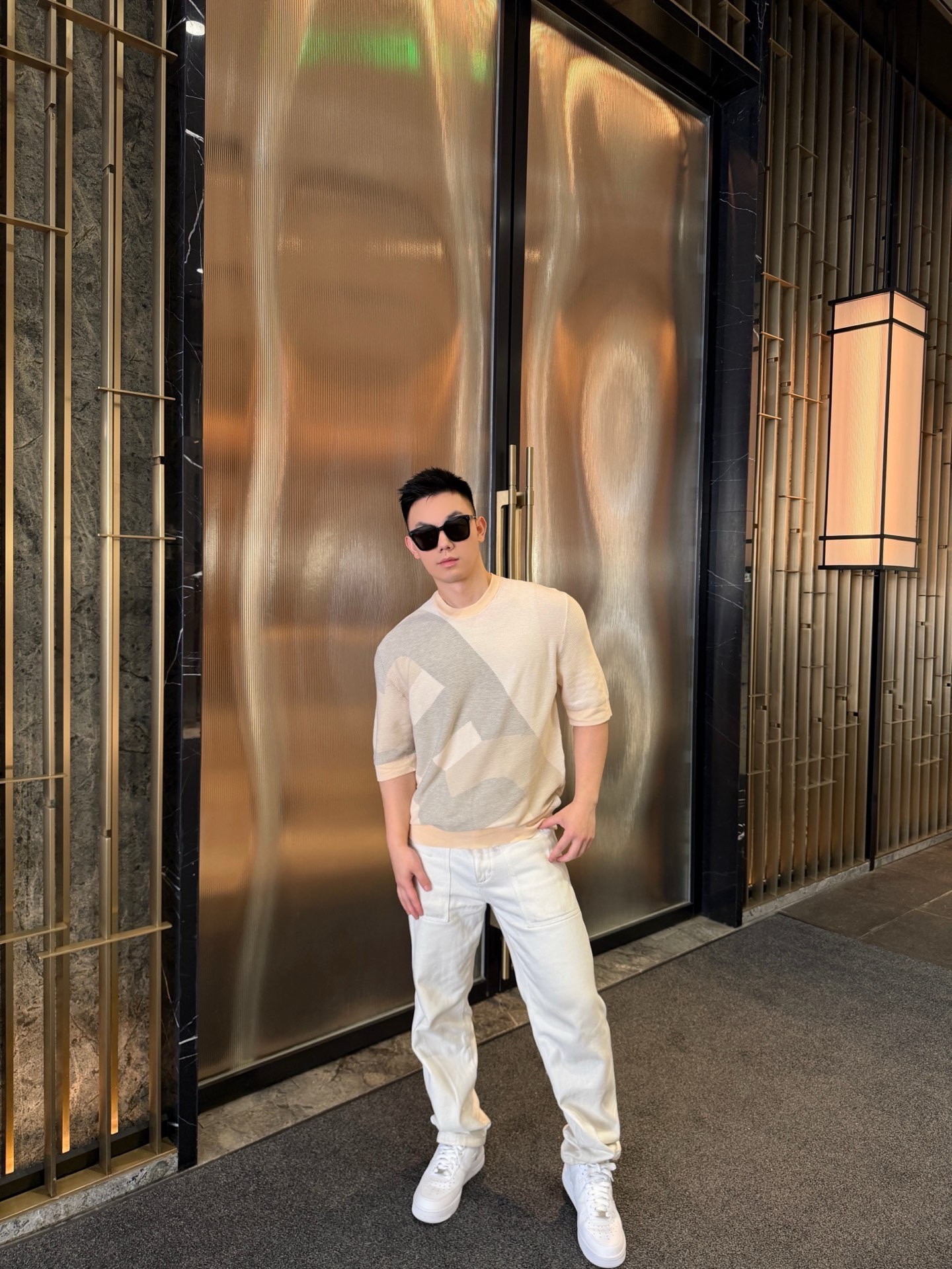 Herm jacquard knit t-shirt