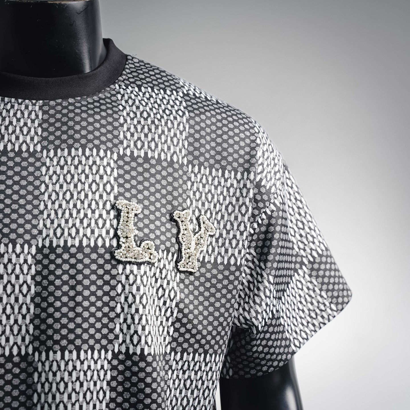 Louis rahinestone logo t-shirt