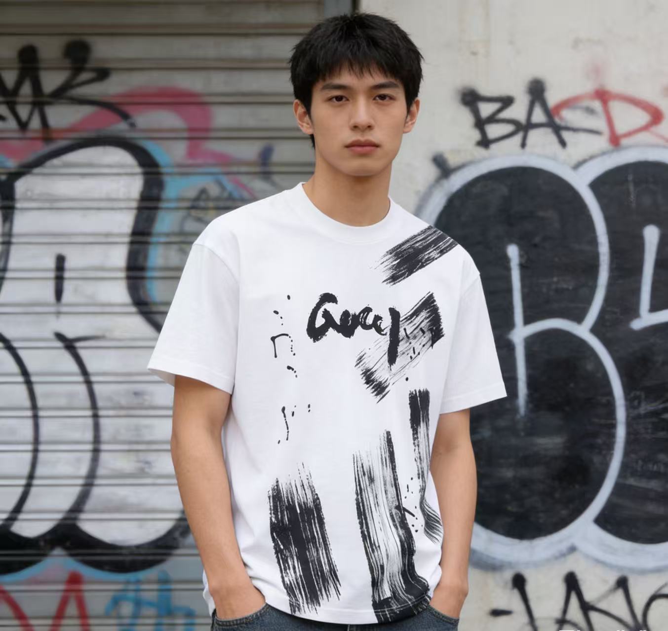 Guc graffiti printed t-shirt