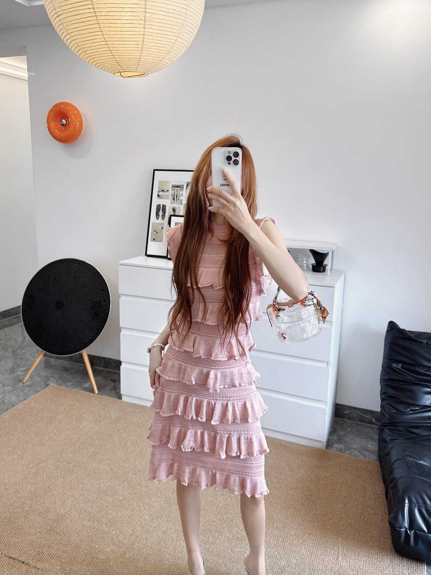 Chol 26fw layered knit dress