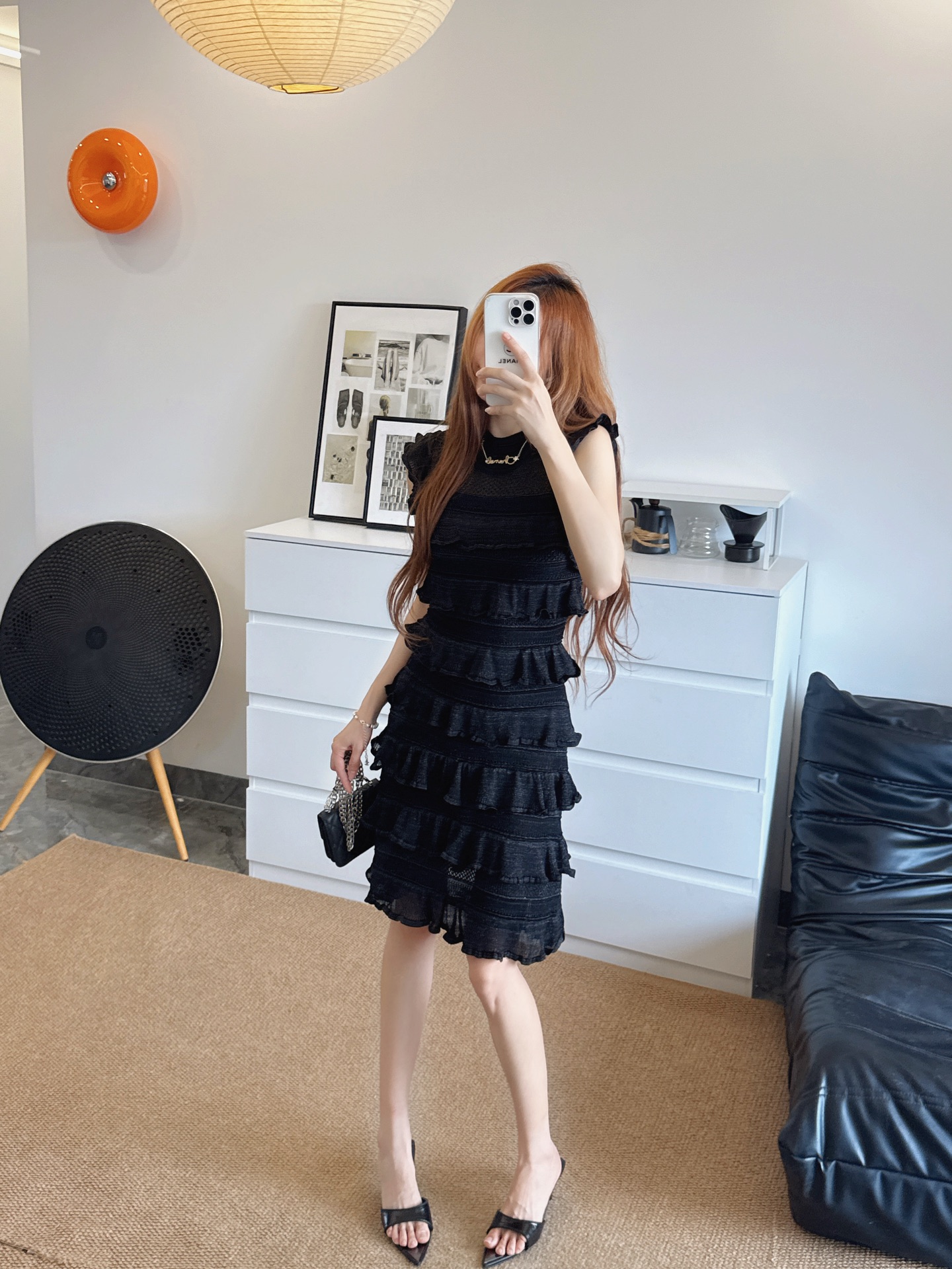 Chol 26fw layered knit dress