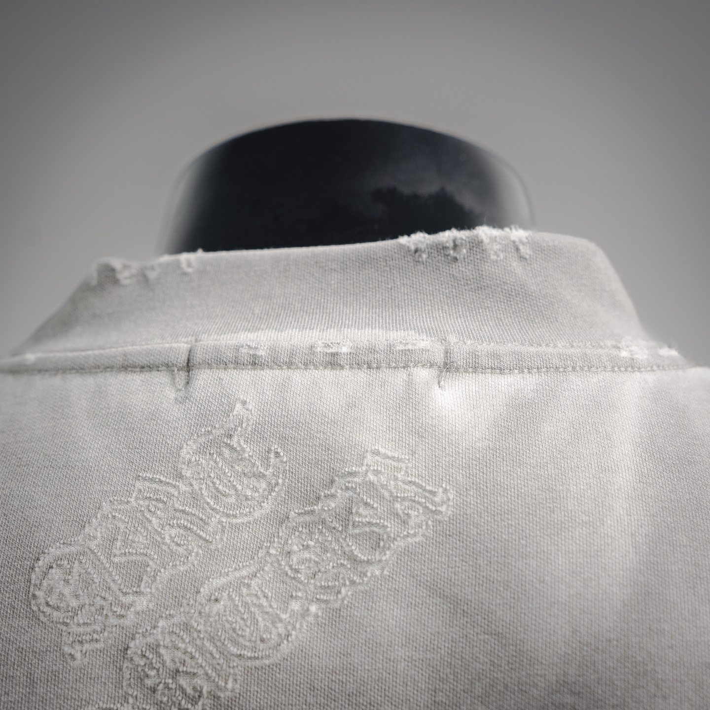 Chrome embossed cross washed t-shirt