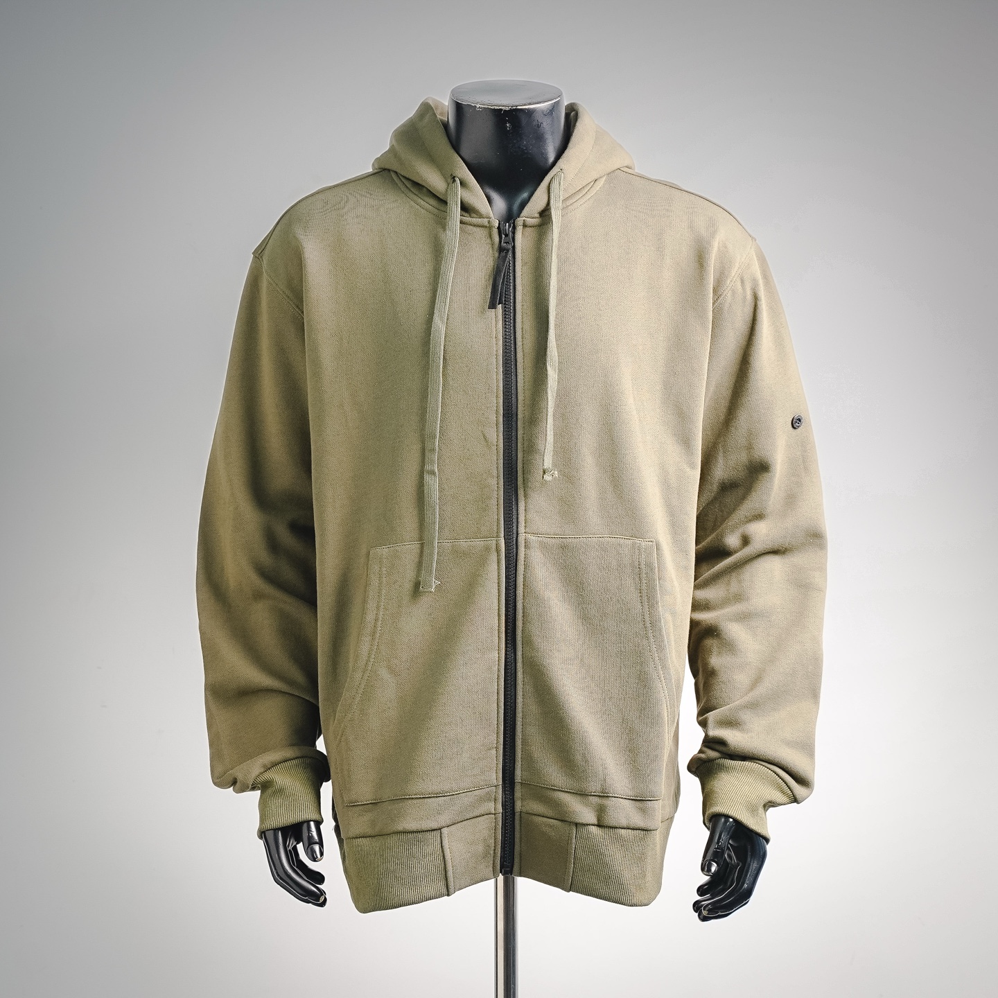 Stone hooded zip-up jacket