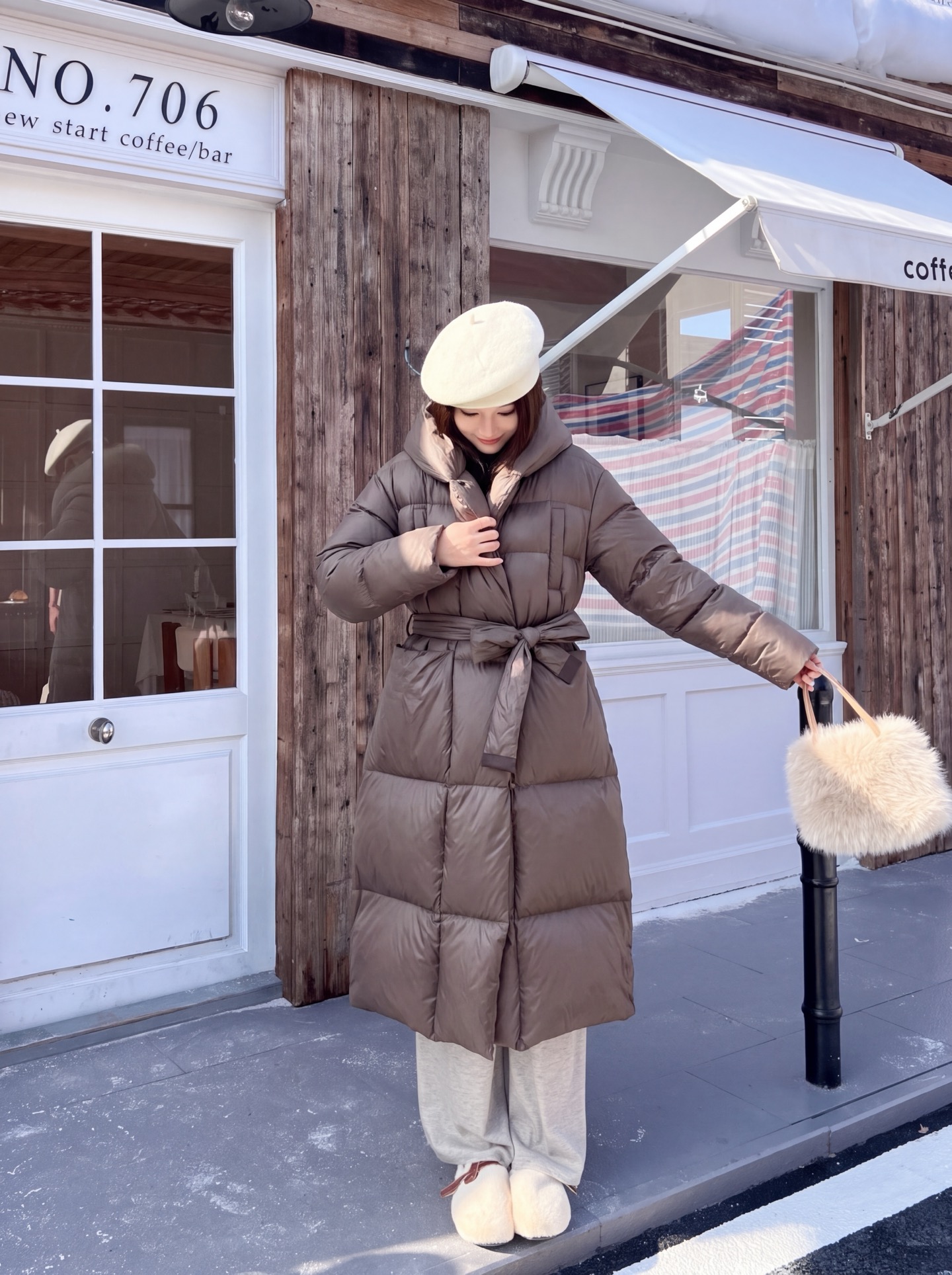 Max 26fw long hooded down jacket