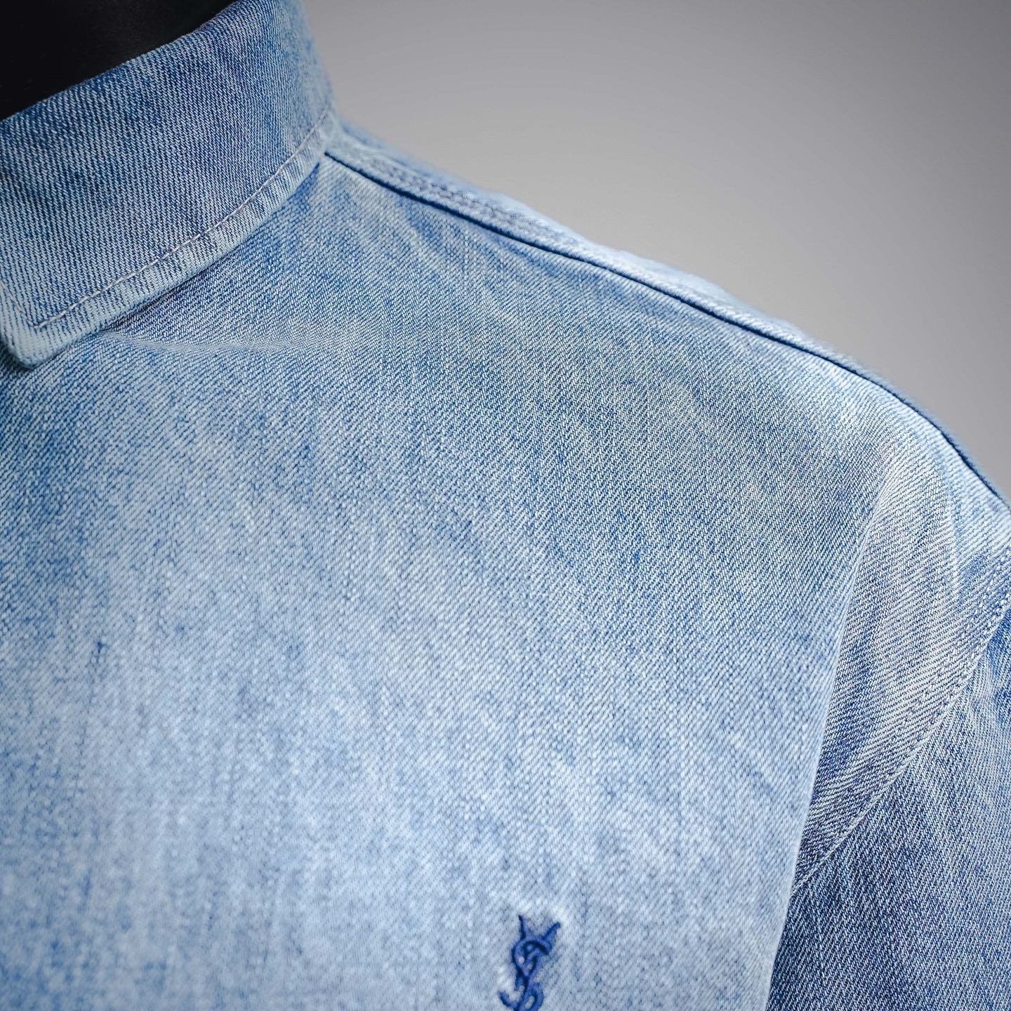 Saint embroidered denim shirts