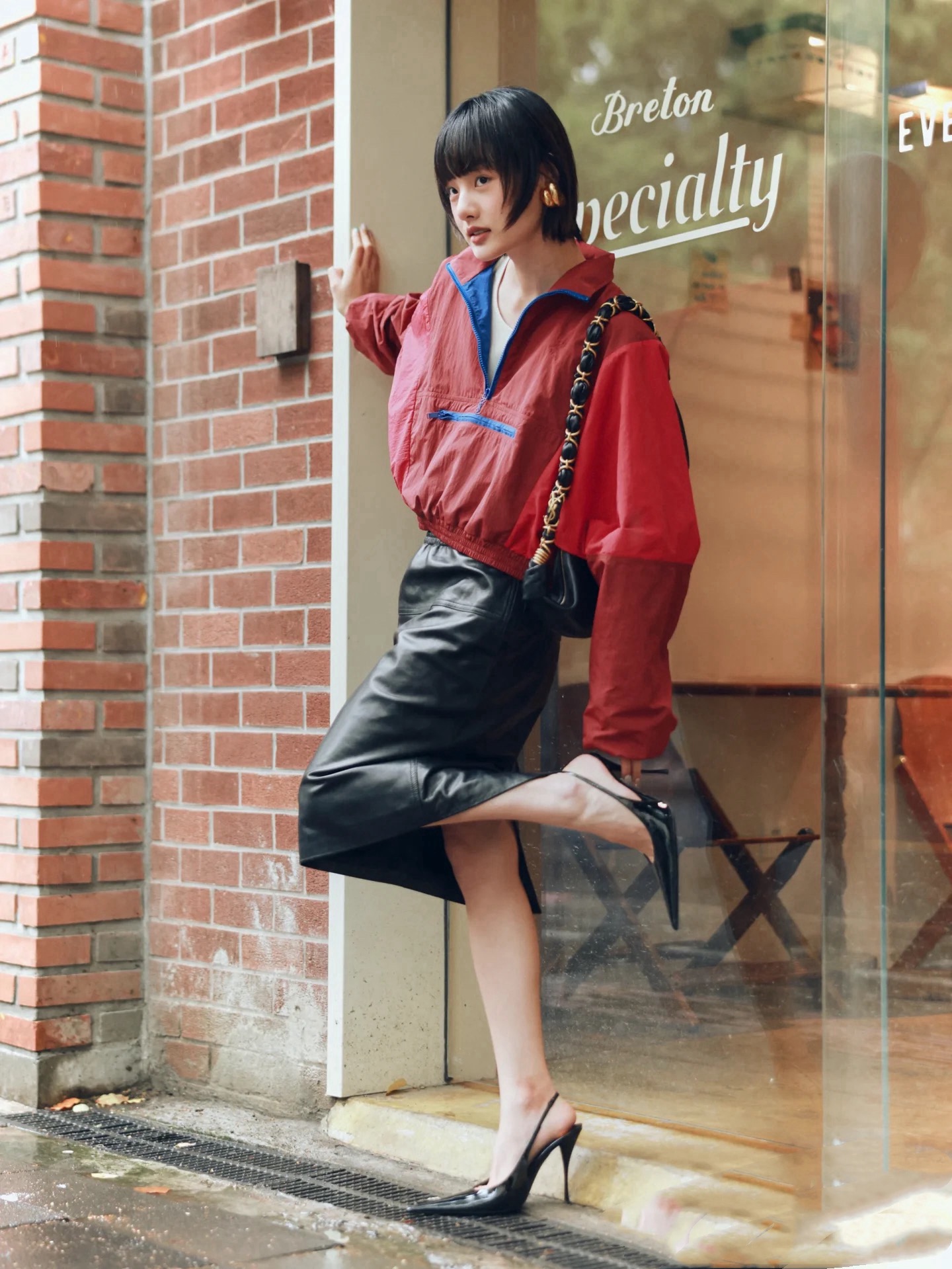Sain 26ss leather skirt