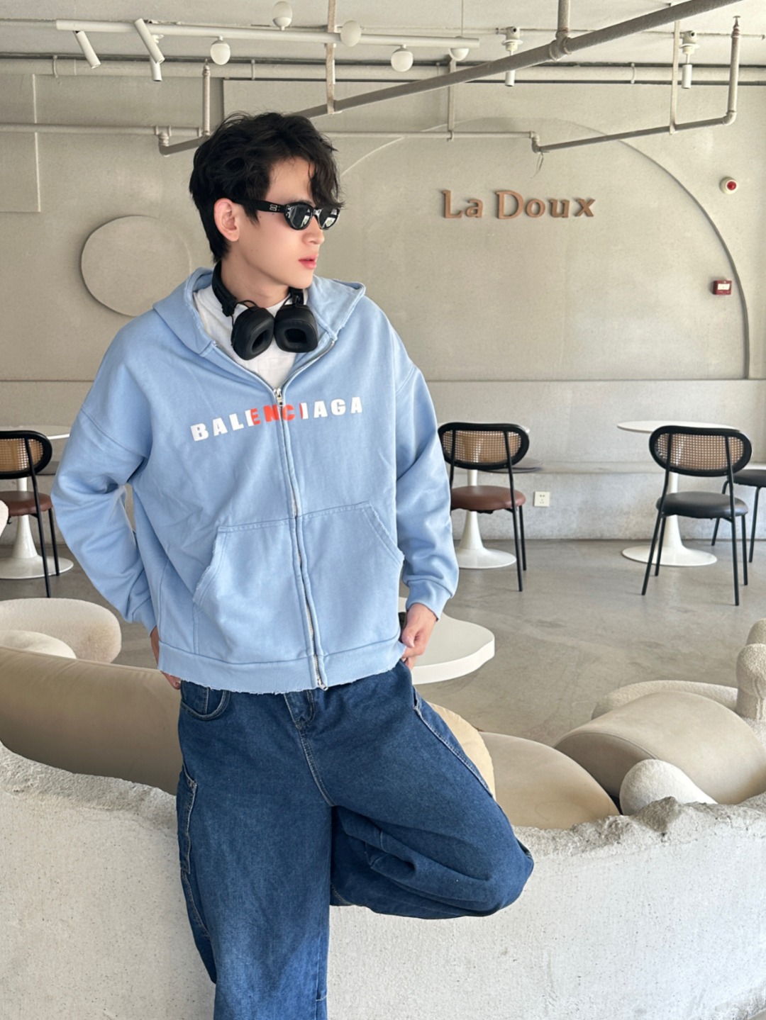 Balen embroidered ripped jacket