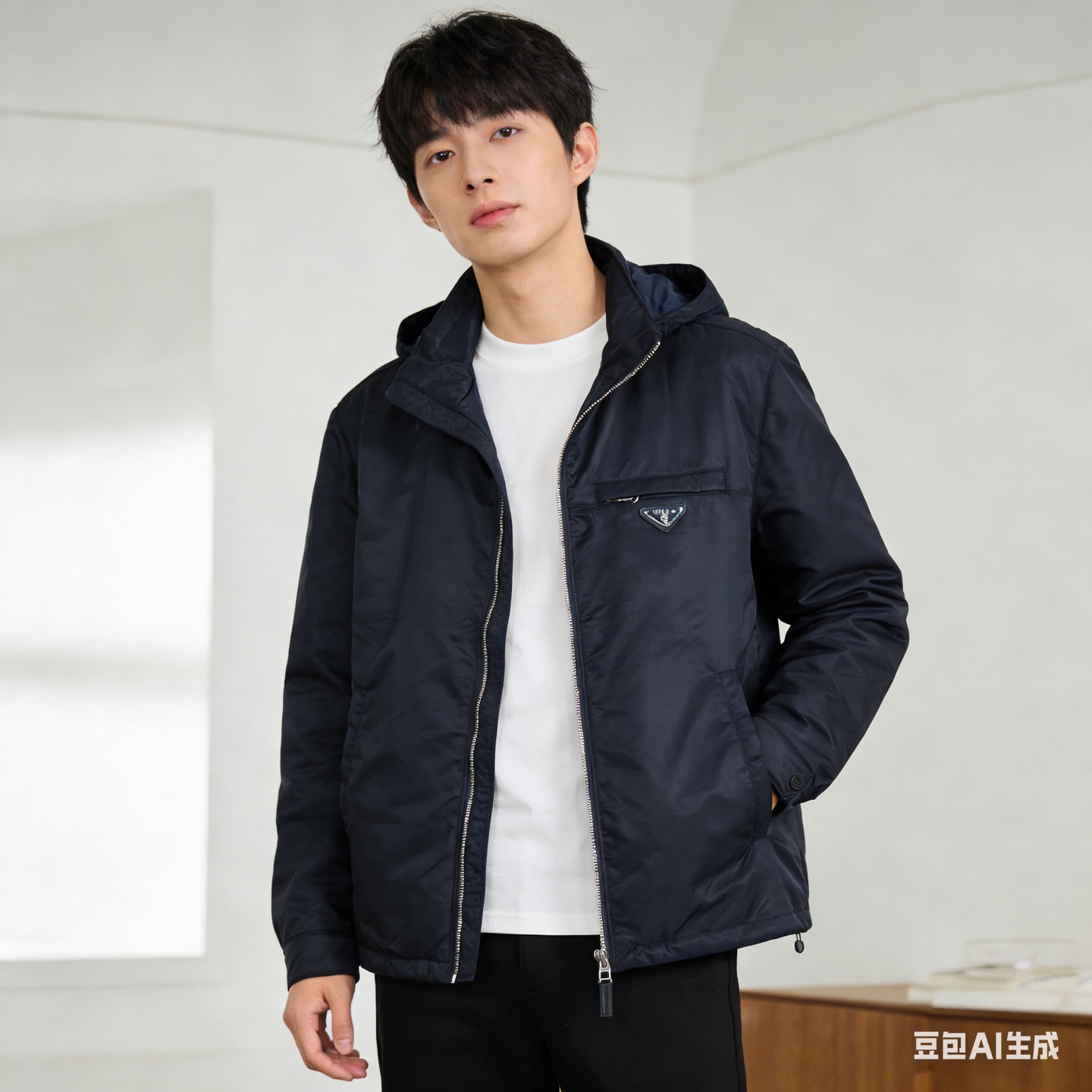 Pra zip-pockets hooded jacket