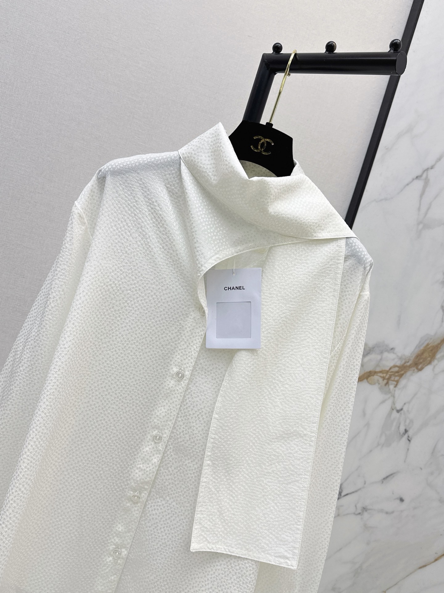 Chan 26fw jacquard silk shirt