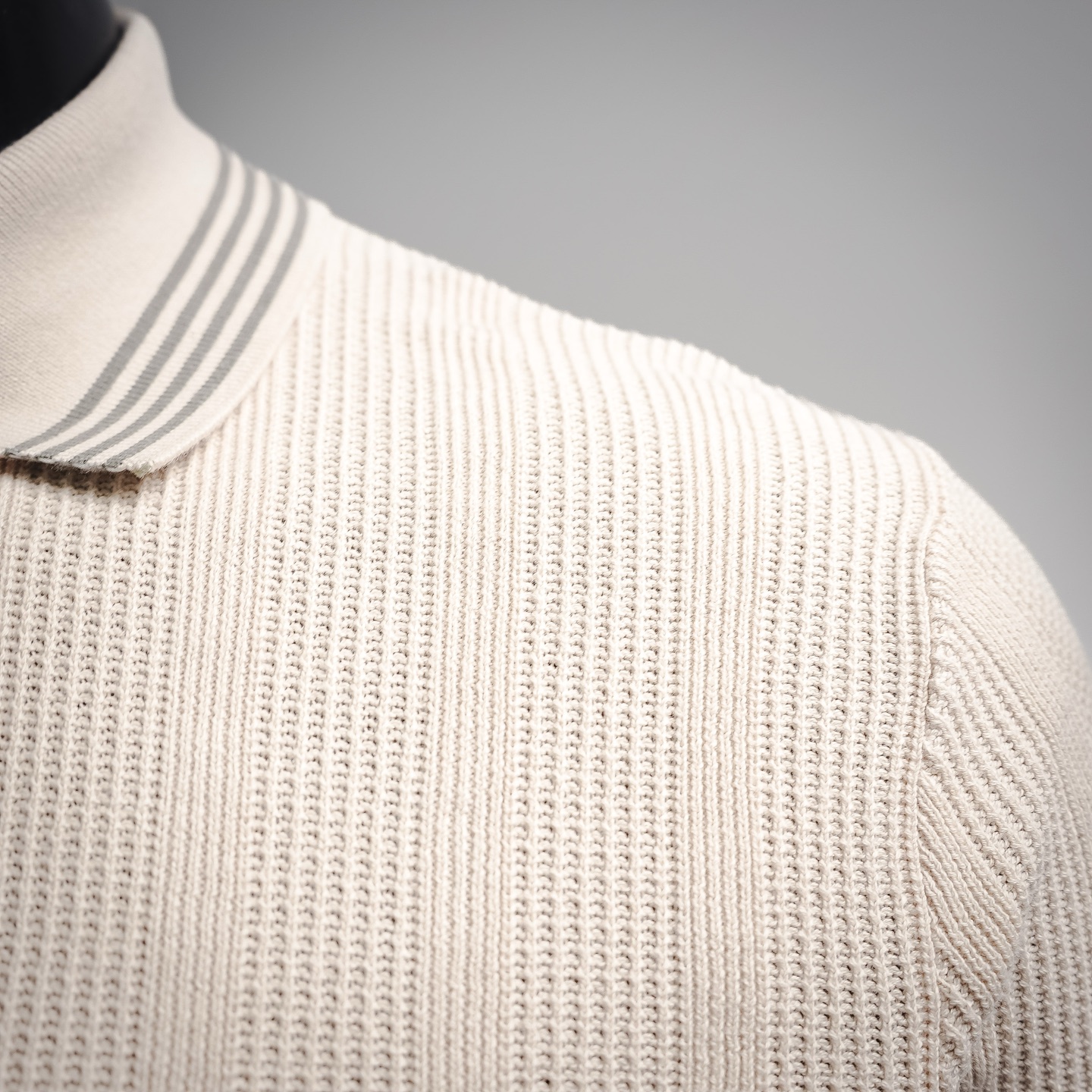 Brunello striped collar Polo