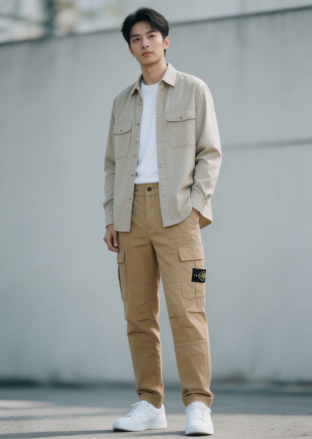 Stone cargo pants