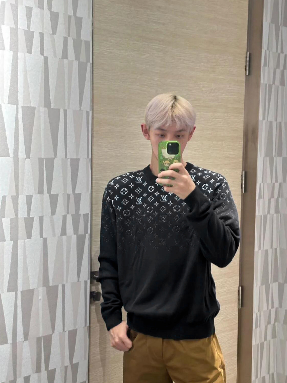 Louis graffiti jacquard sweater