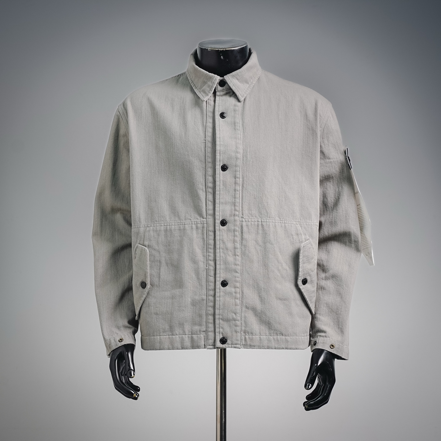 Stone washed utility jacket