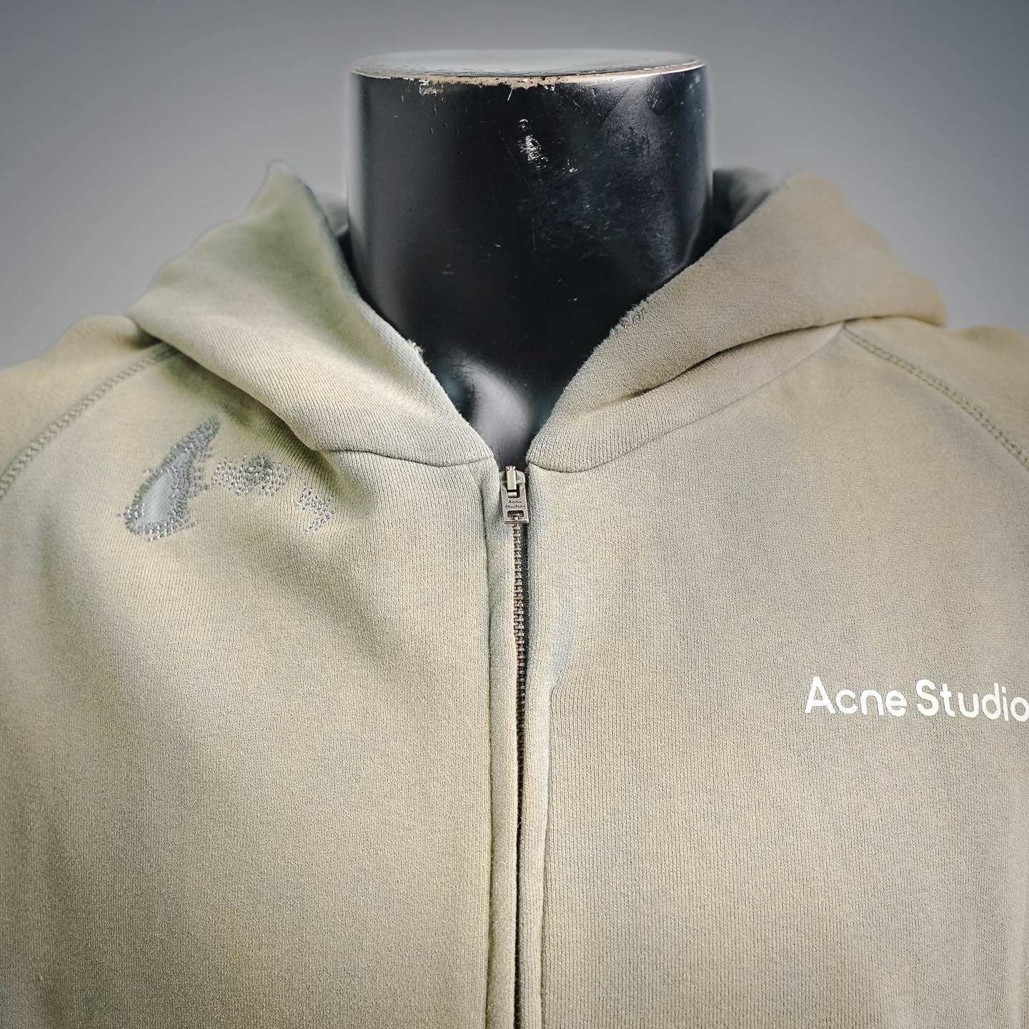 Acne distressed hooded jacket