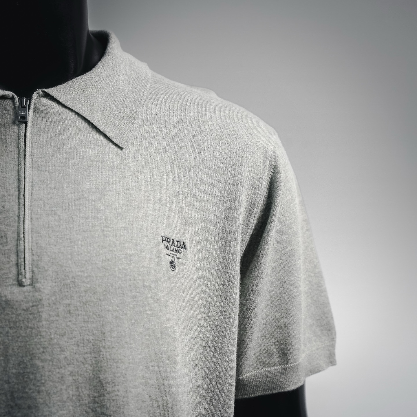 Pra embroidered zip-up Polo