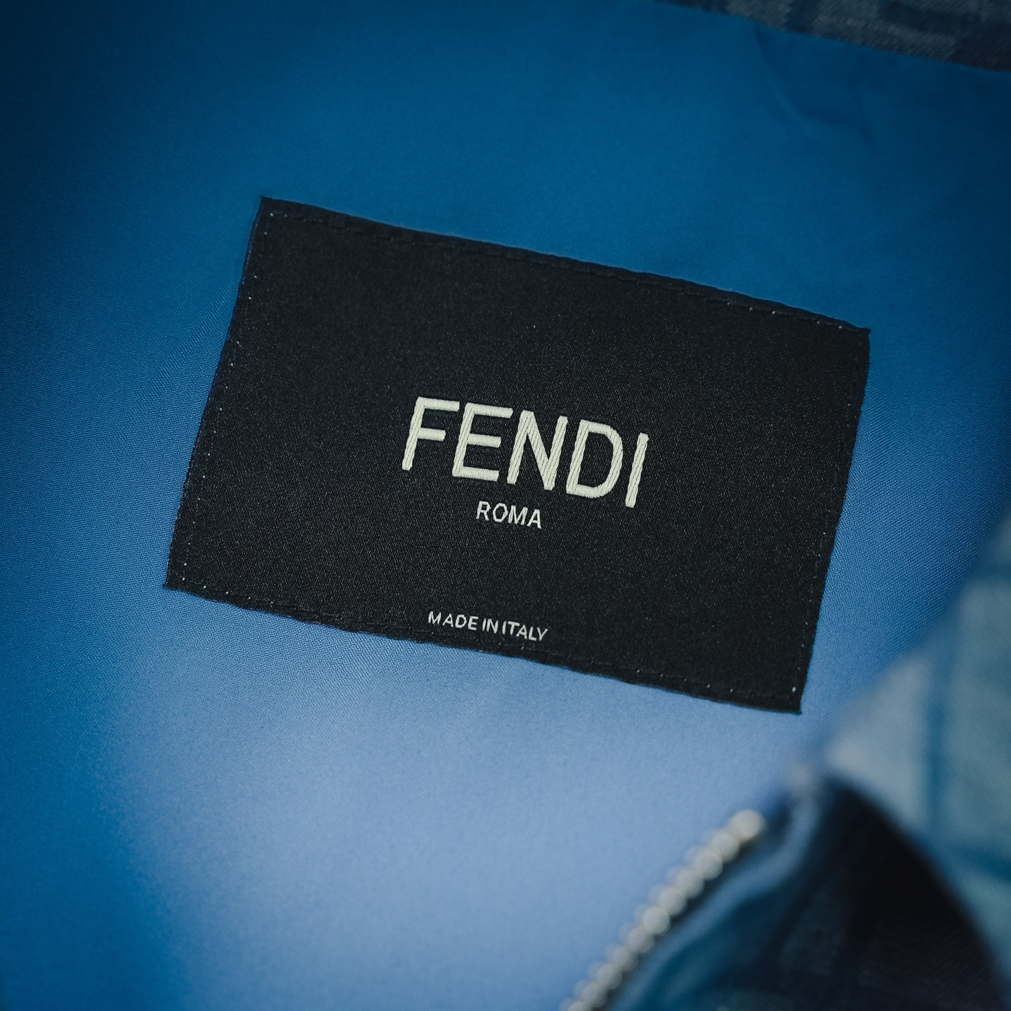 Fend collared zip-up jacket