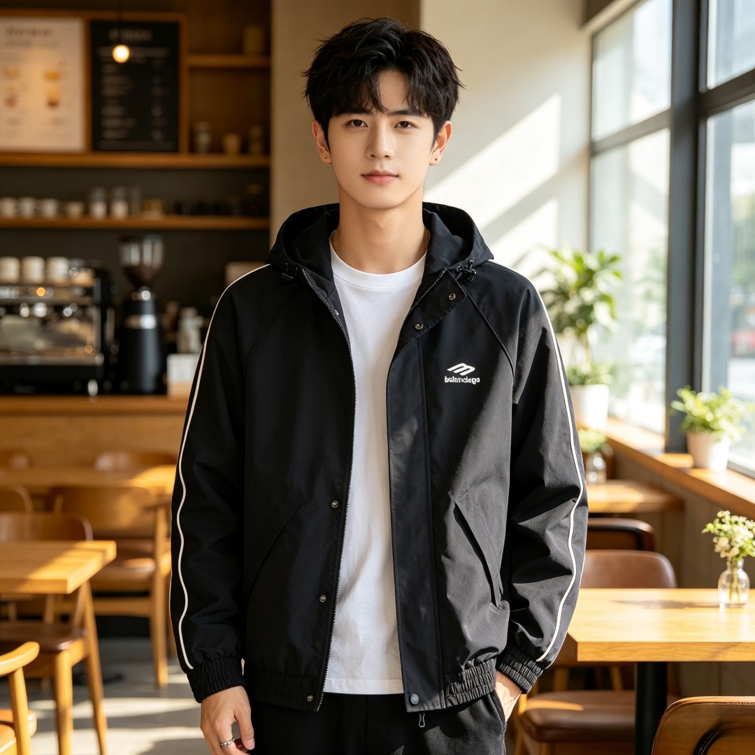 Balen embroidered zip-up jacket