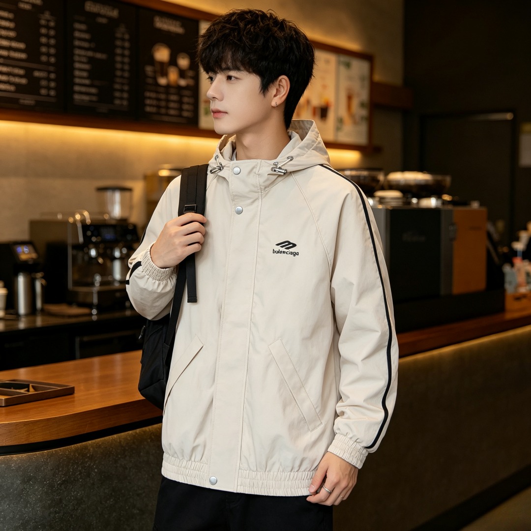 Balen embroidered zip-up jacket