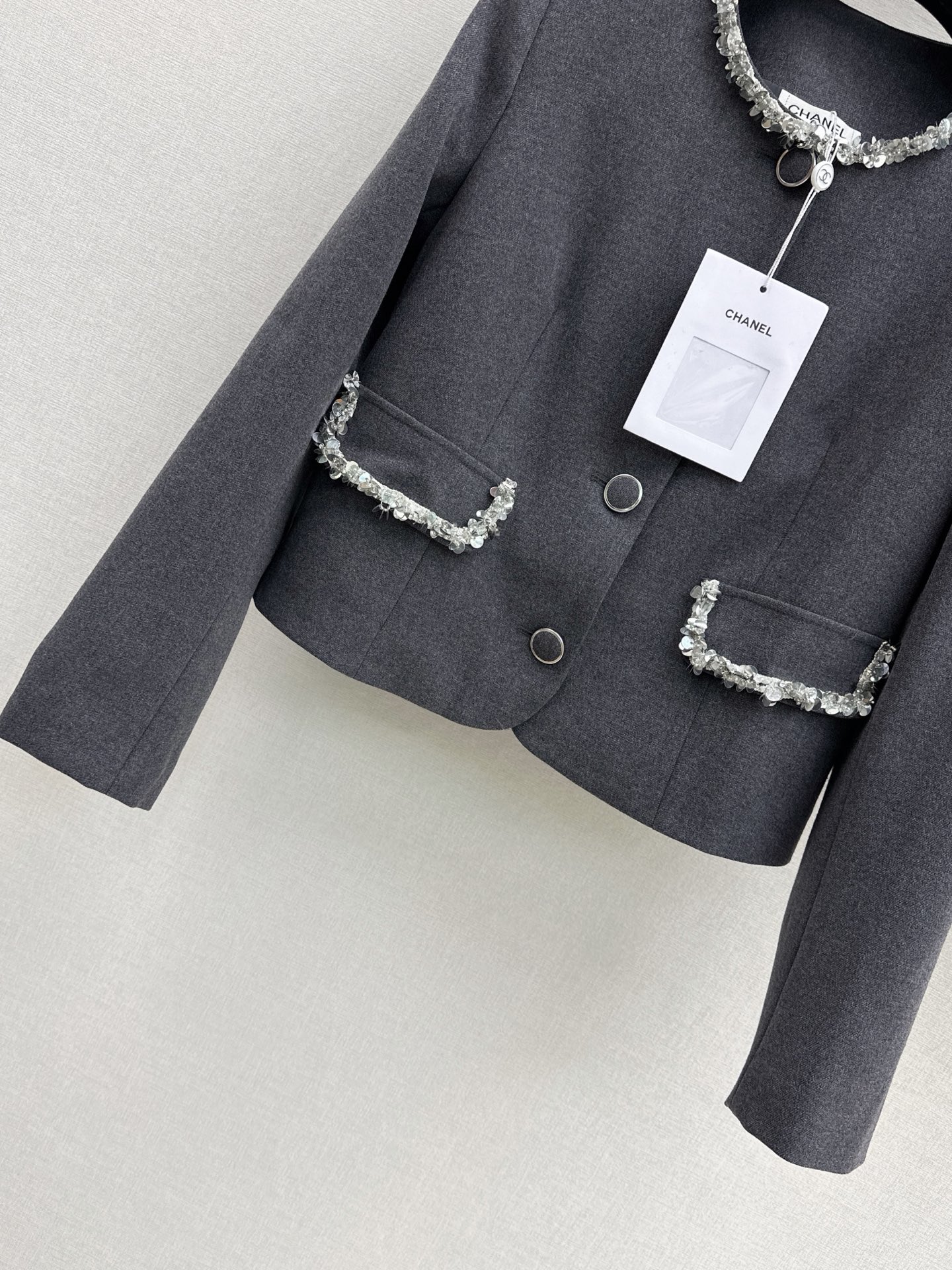 Chan 26fw deading cropped jacket mini skirt sets