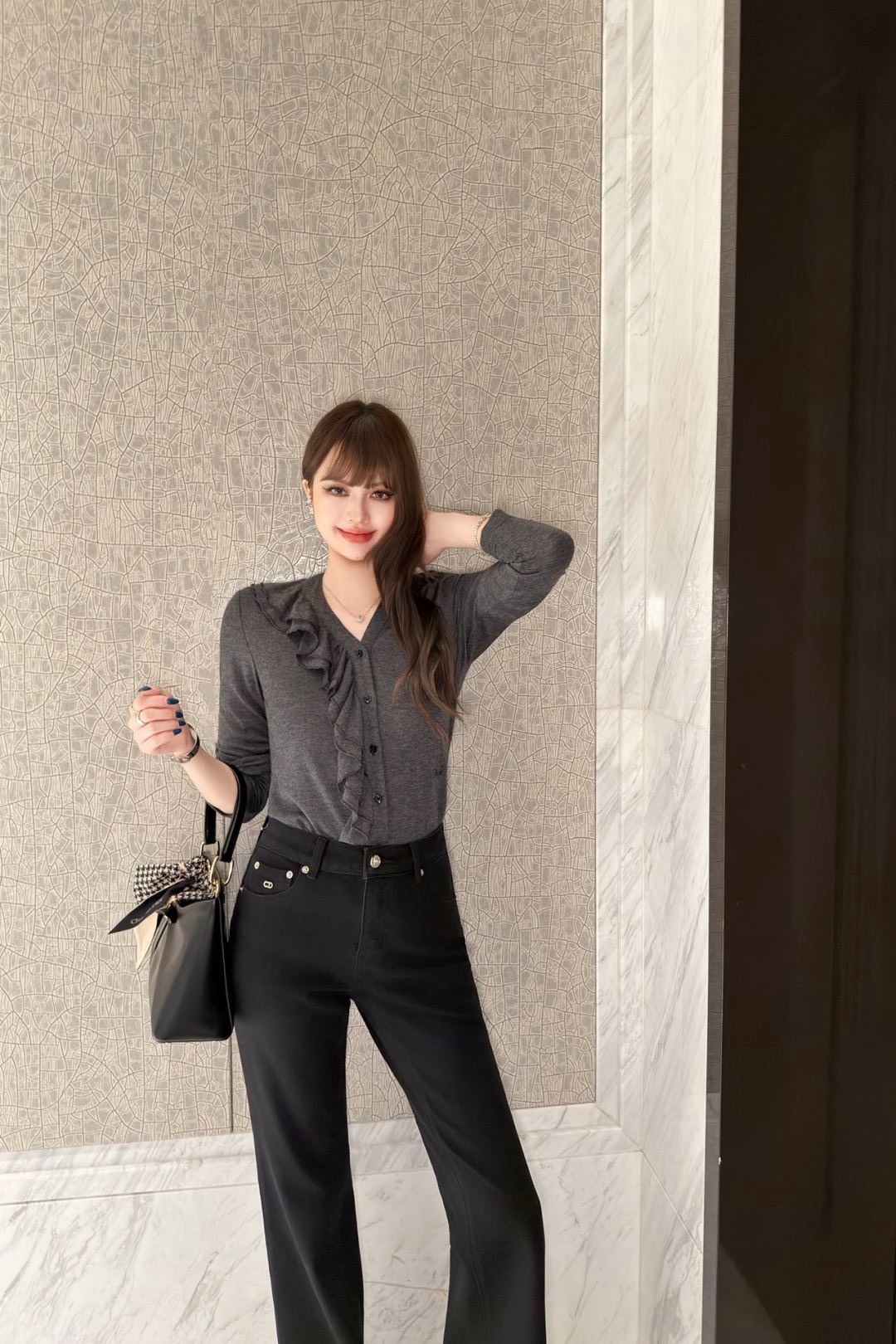 CD 26fw ruffle basic tee