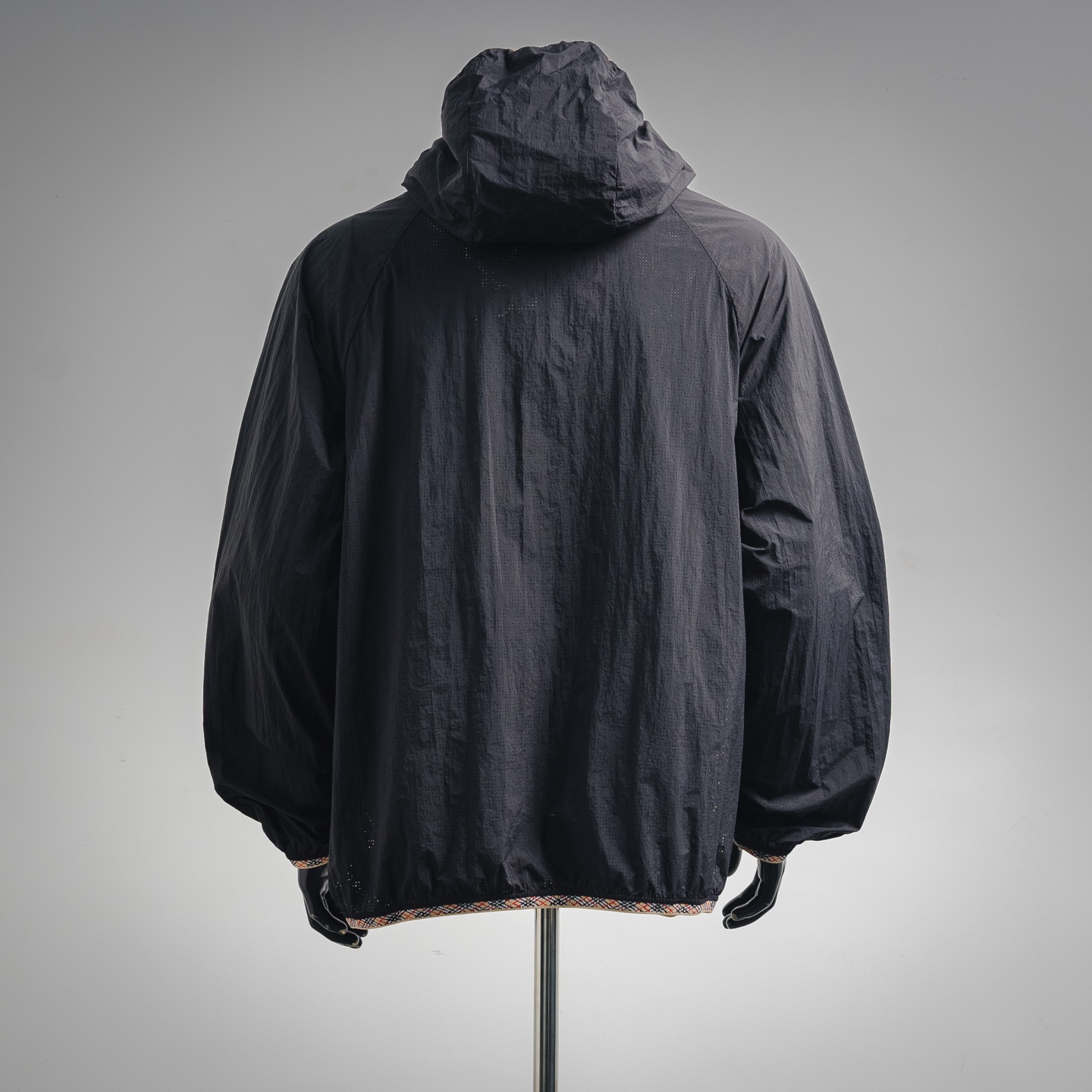 Bur plaid hooded jacket