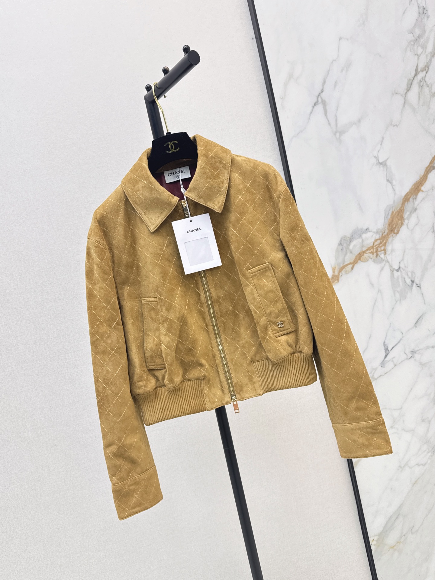 Chan 26fw suede leather jacket