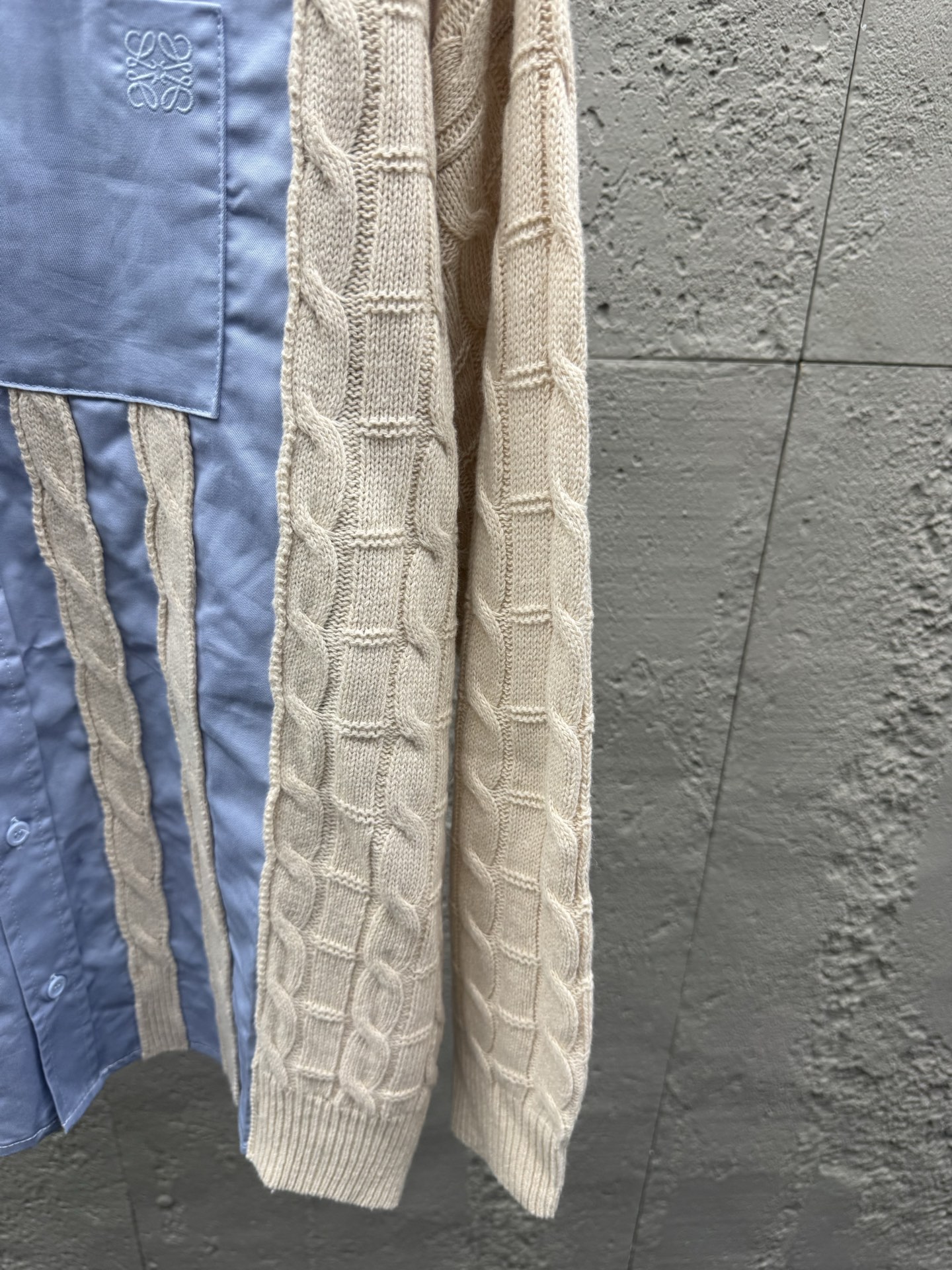 Loe embroidered splicing shirts