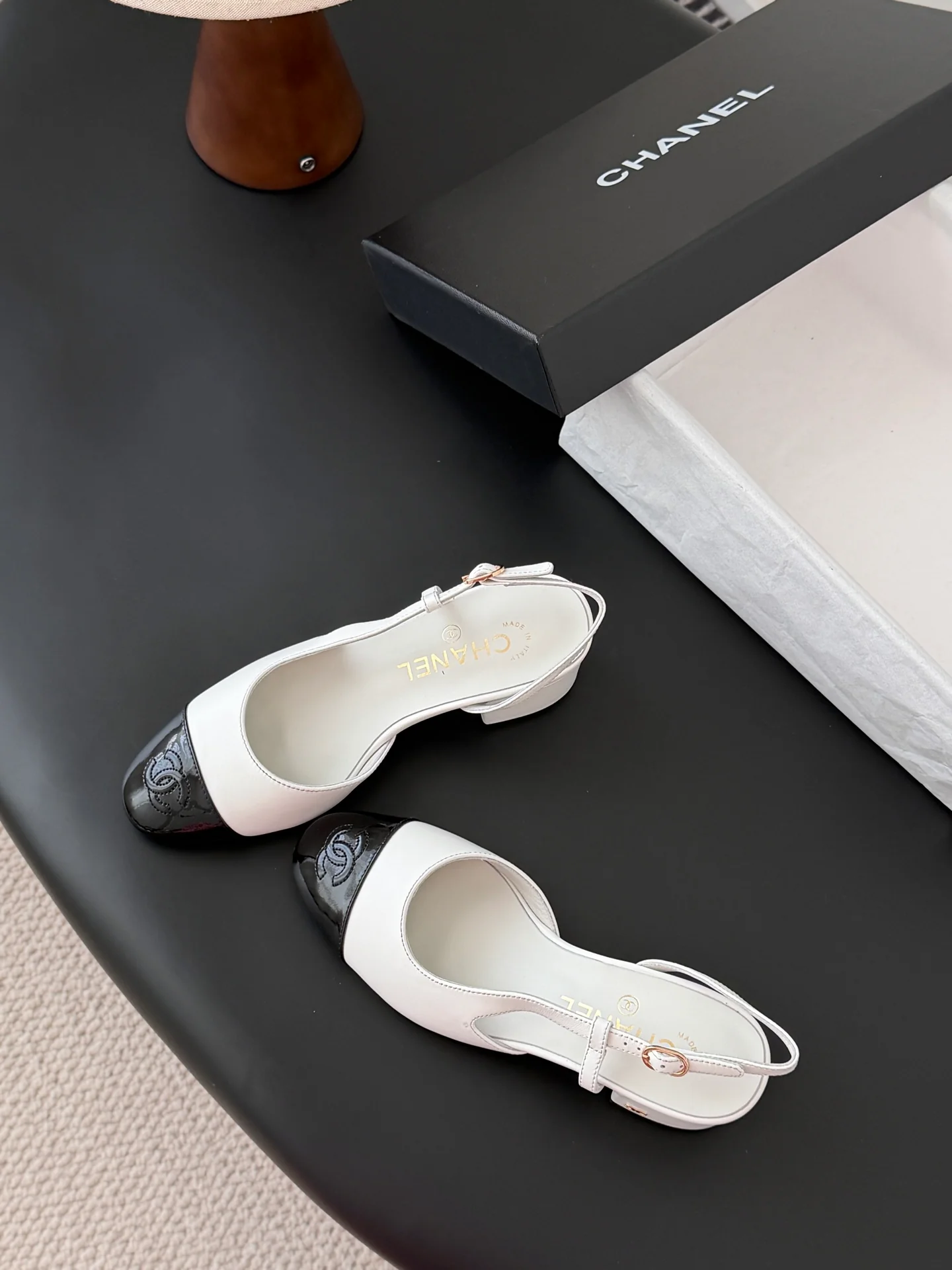 Chan 25fw slingback chunky mary jane shoes