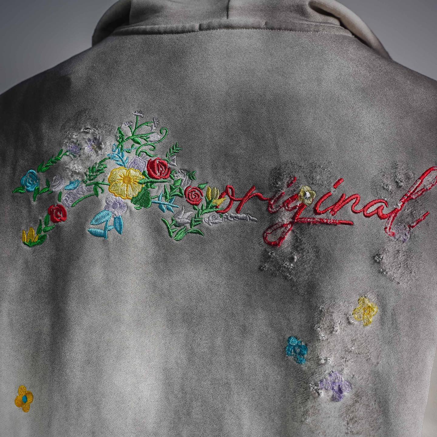 Louis embroidered ripped hoodie