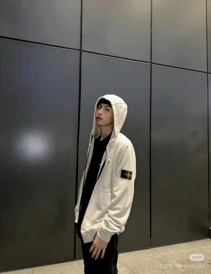 Stone zip-up cardigan hoodie