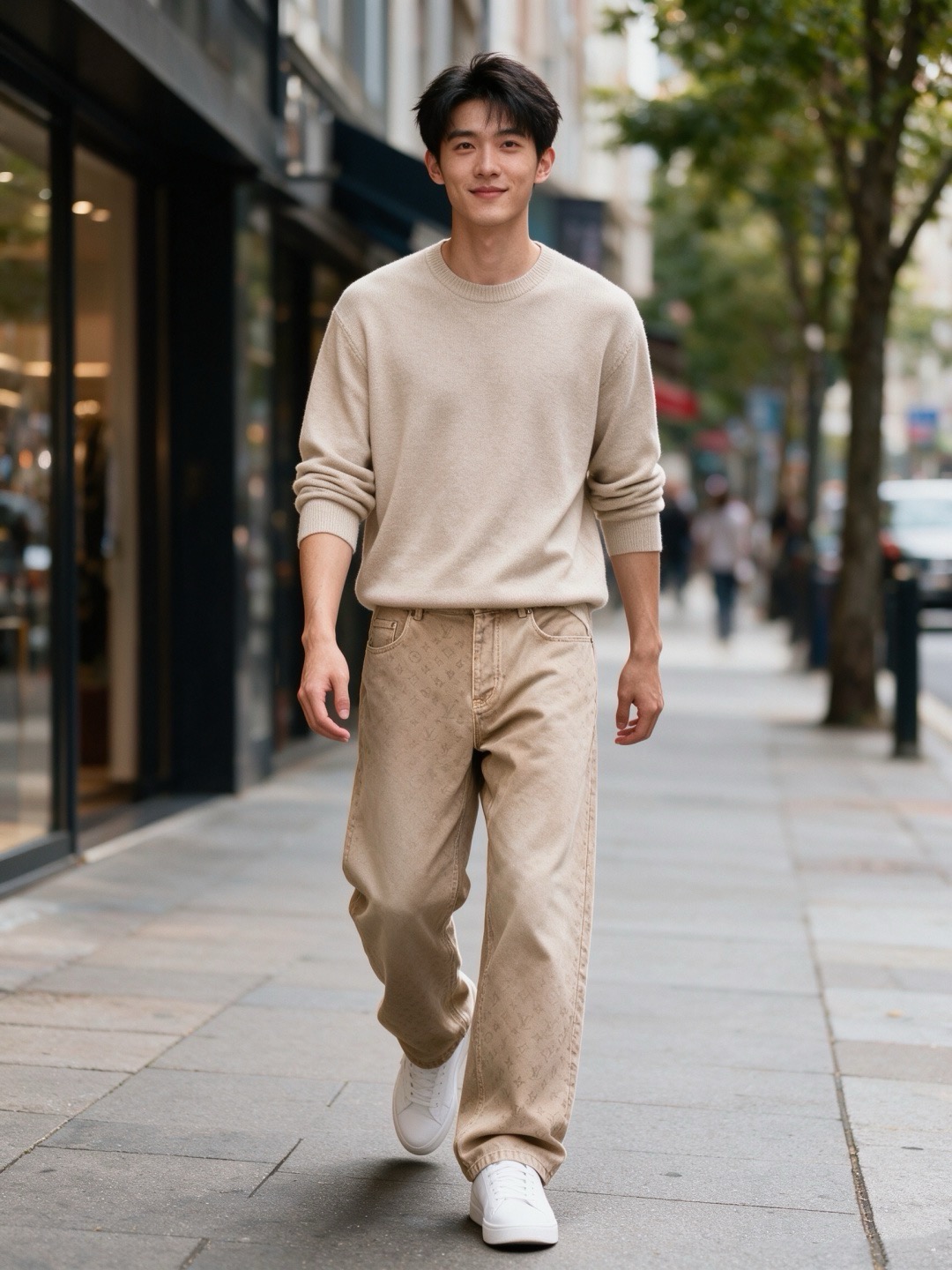 Louis all-over jacquard jeans