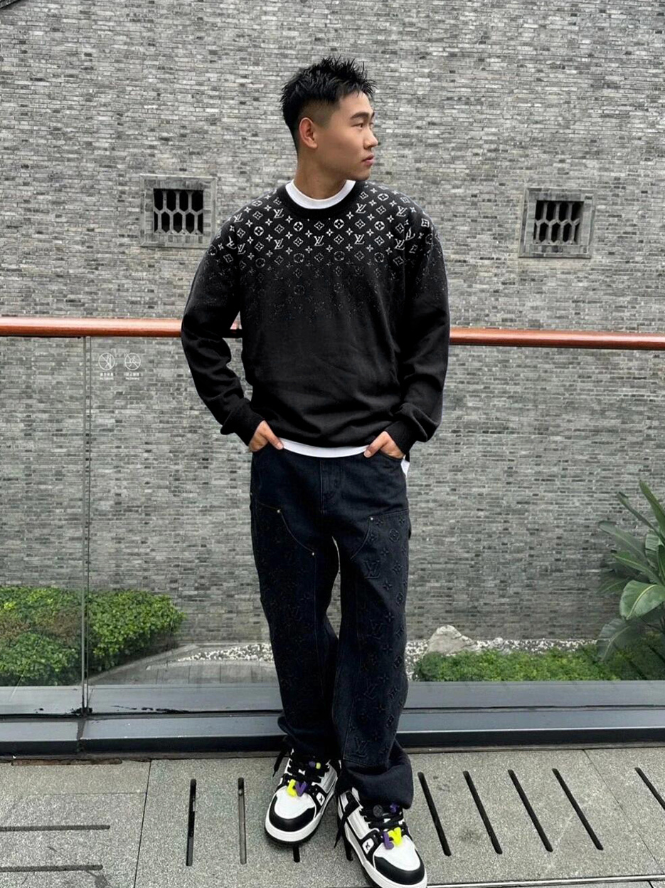 Louis graffiti jacquard sweater