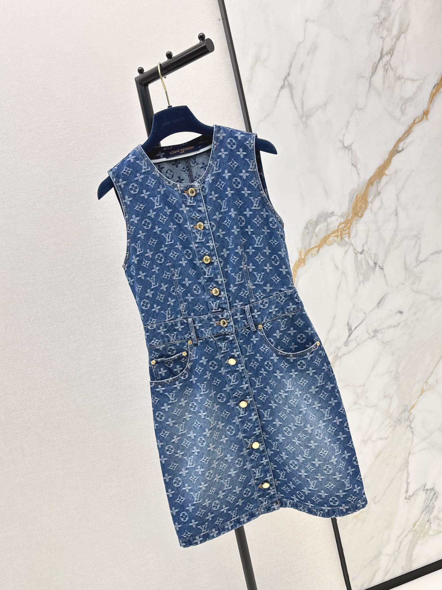 Loui 26ss jacquard sleeveless dress