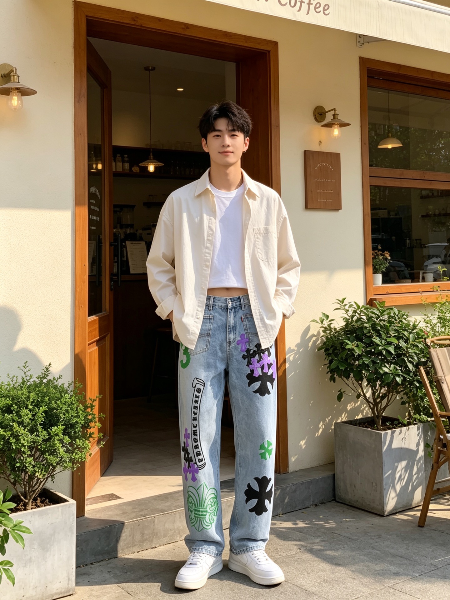 Chrome applique jeans