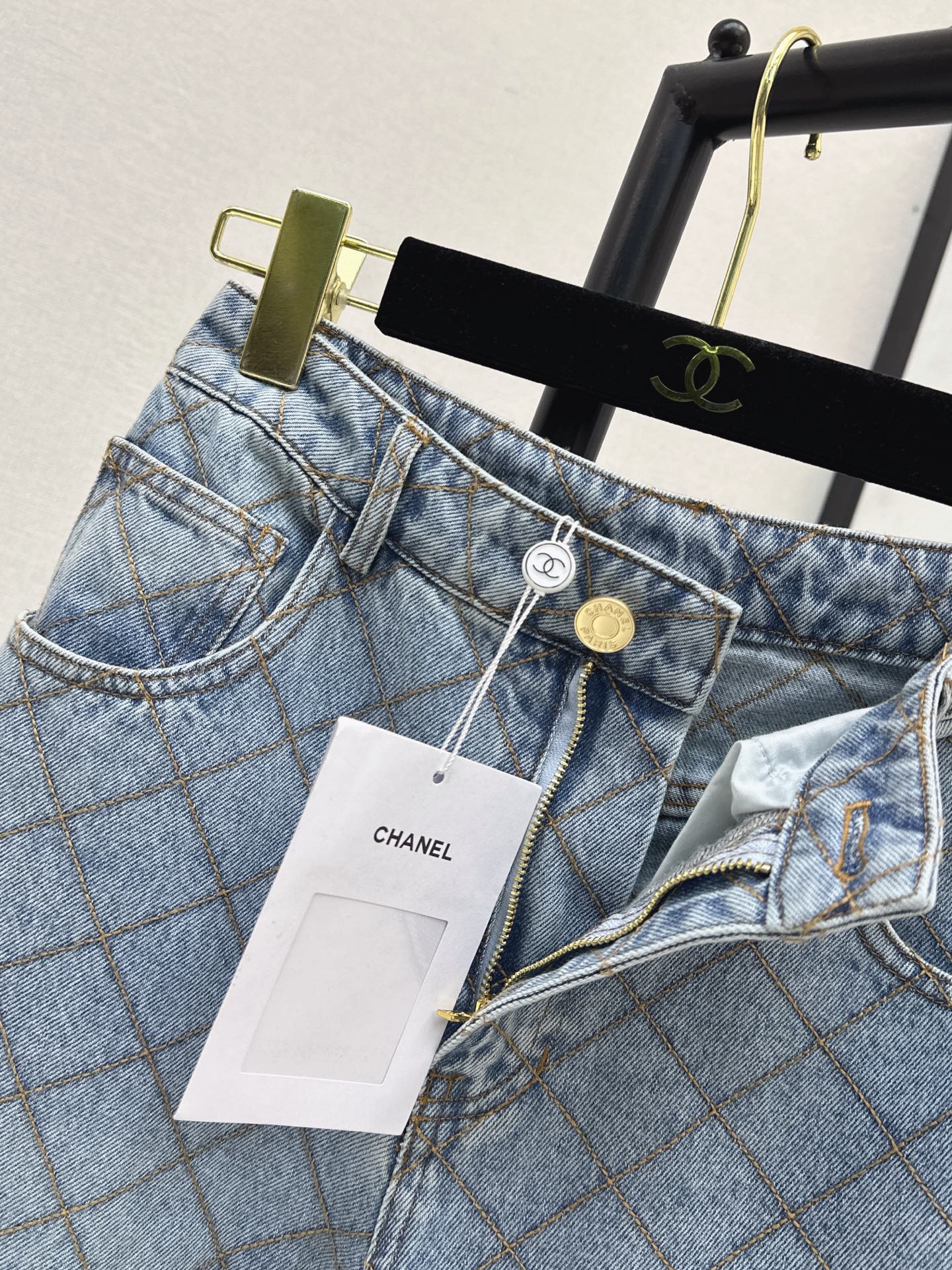 Chan 26fw diamond pattern jeans
