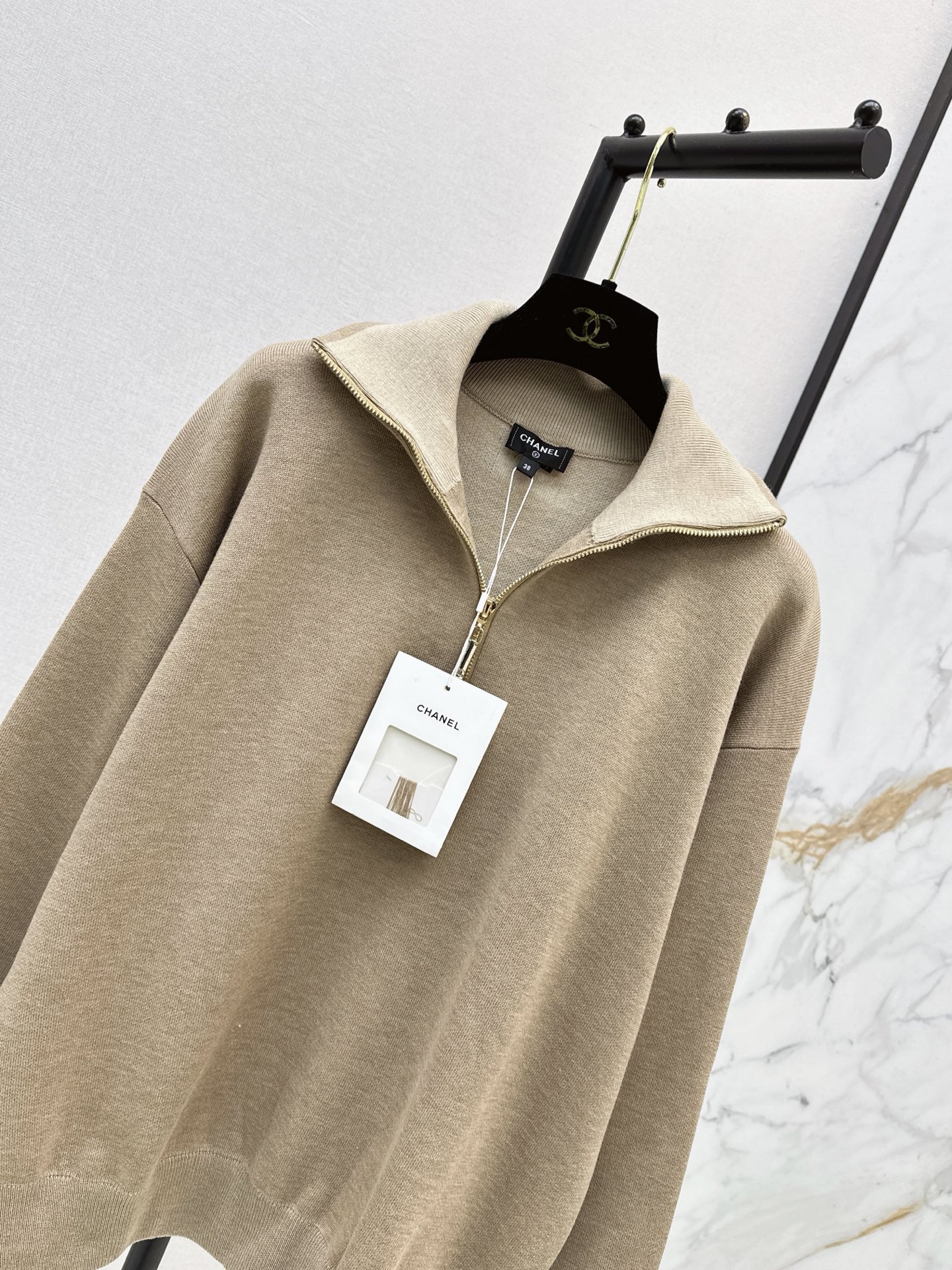 Chan 26fw zip-up knitwear