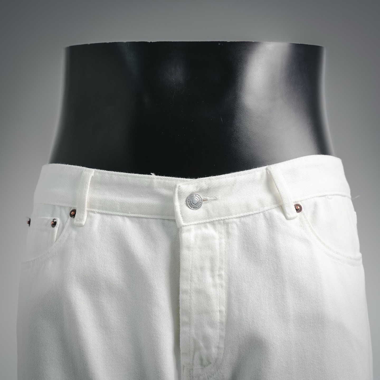 Cel leather patch jeans