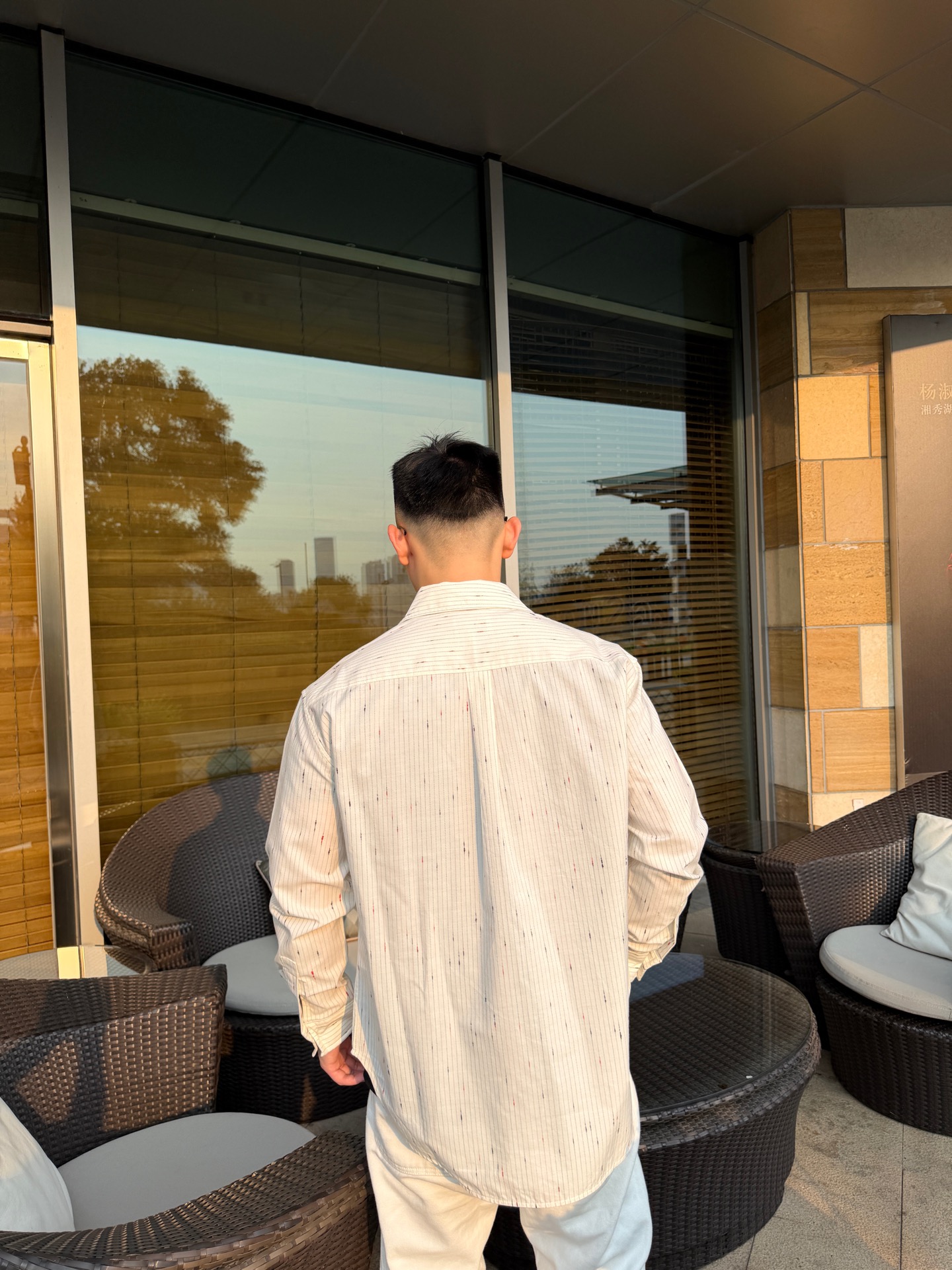 Chan sriped textured shirts