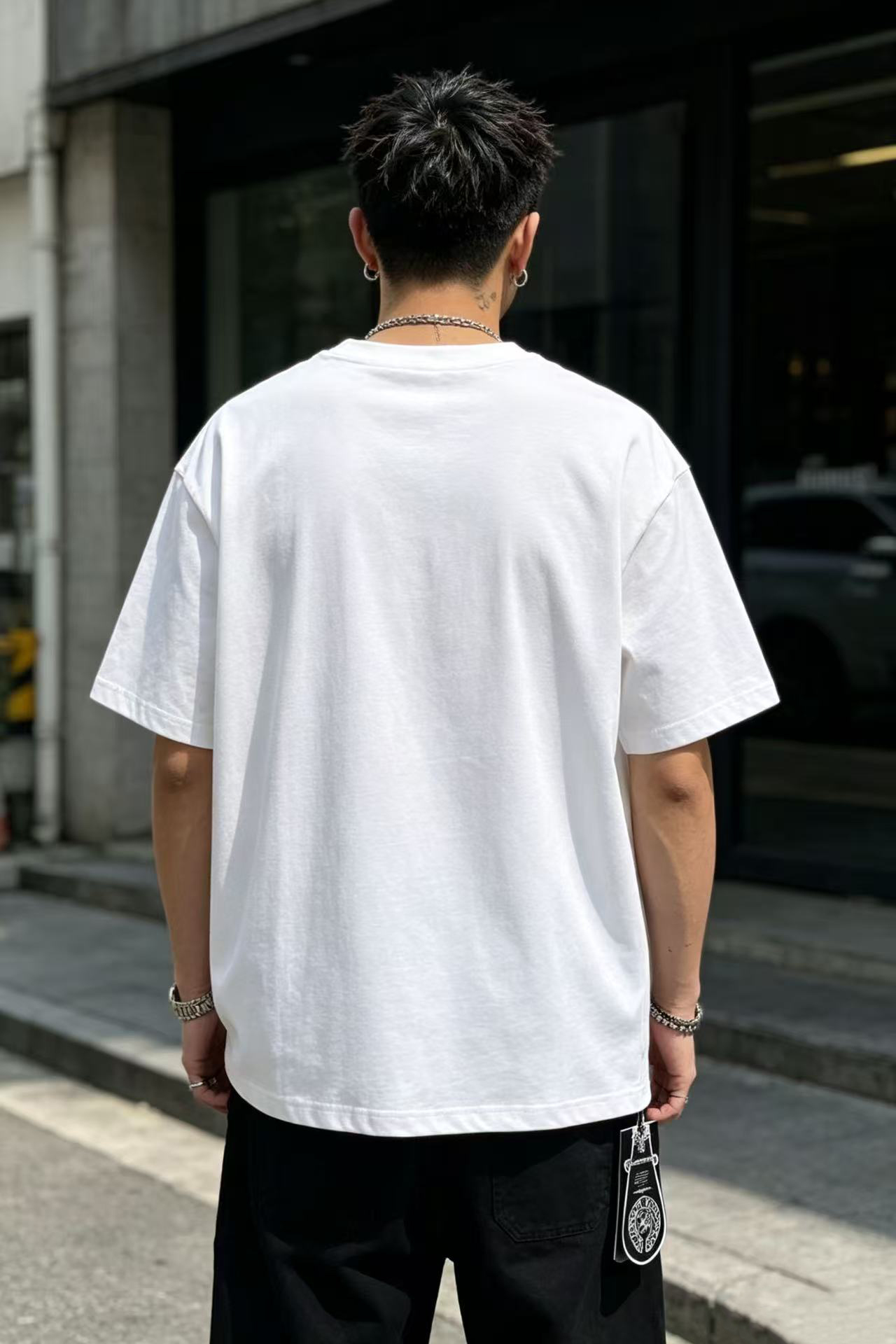 Chrome hem printed t-shirt
