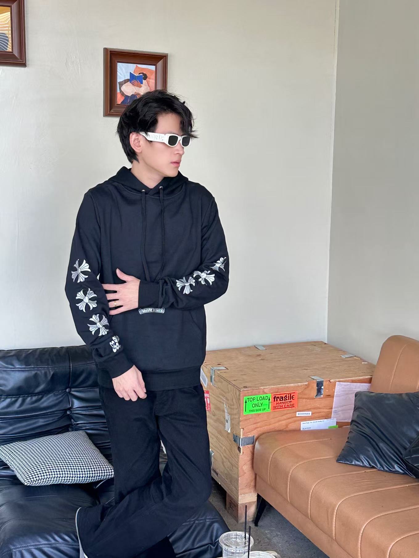 Chrome printed hoodie