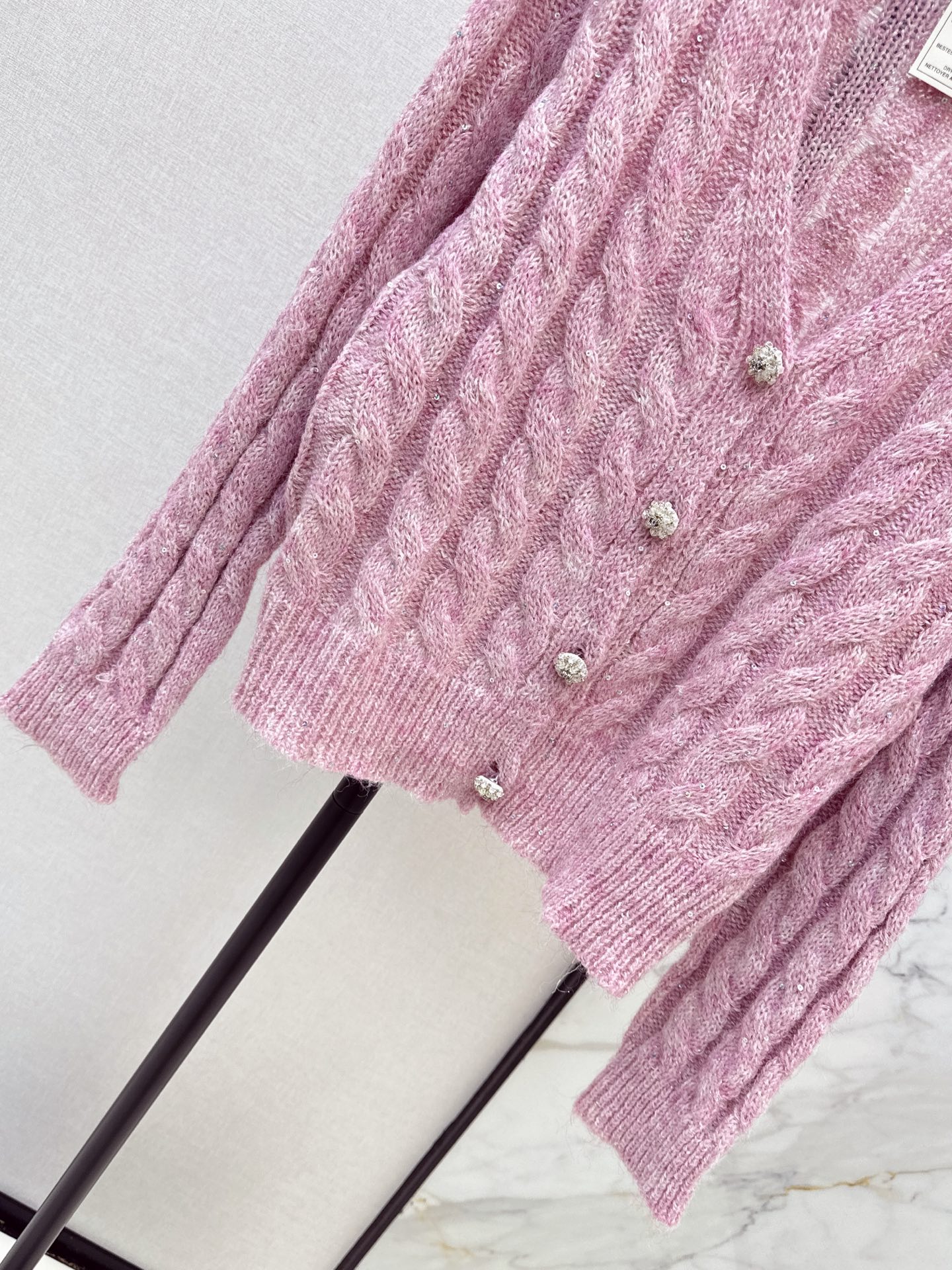 Chan 26fw cable jacquard cardigan