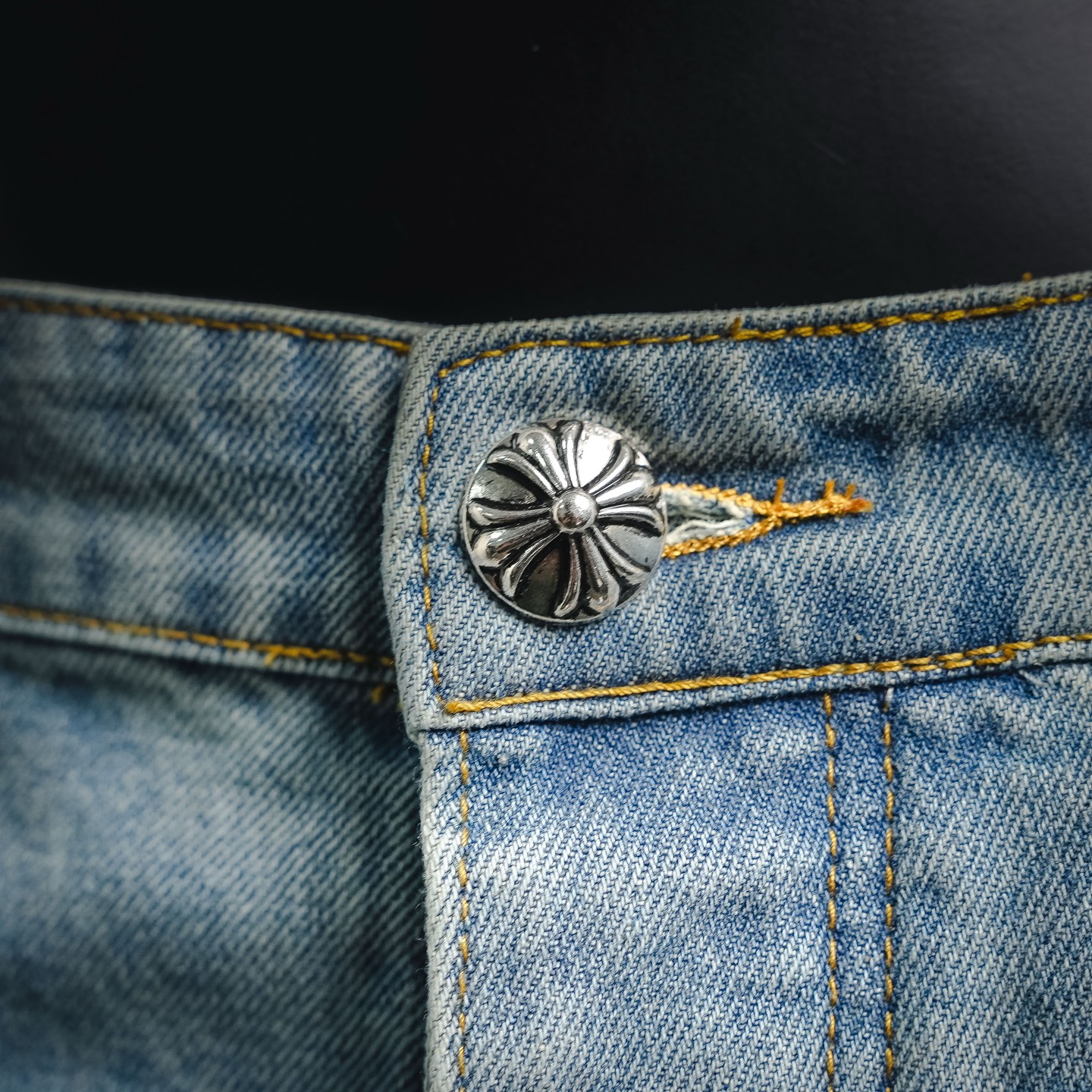 Chrome cross patch jeans