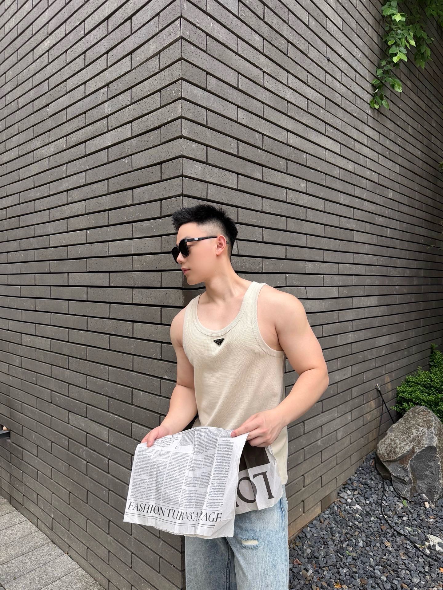 Pra casual logo badge vest