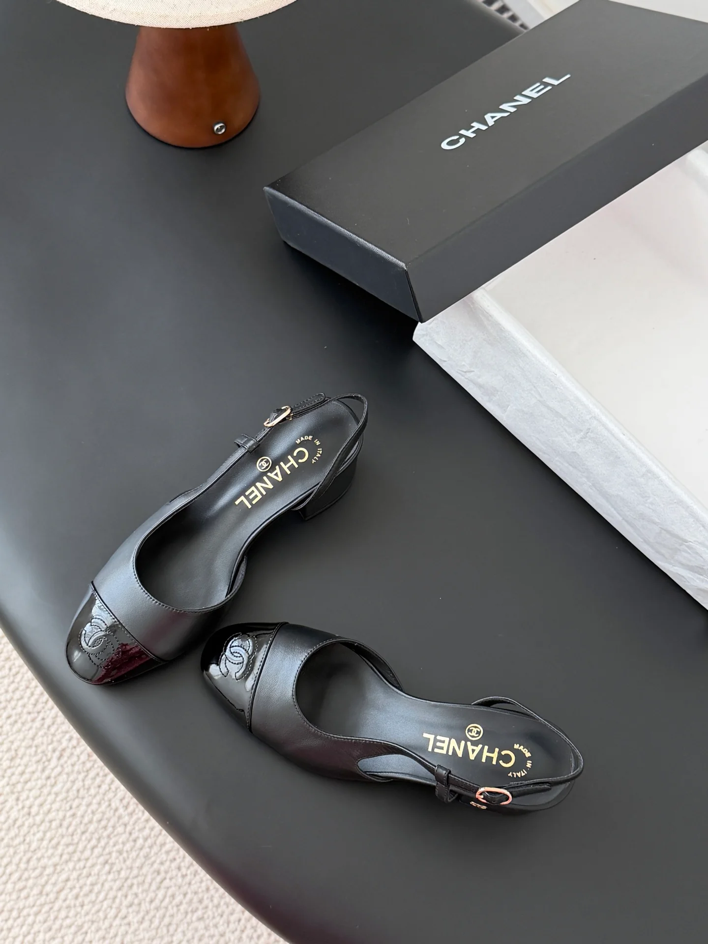Chan 25fw slingback chunky mary jane shoes