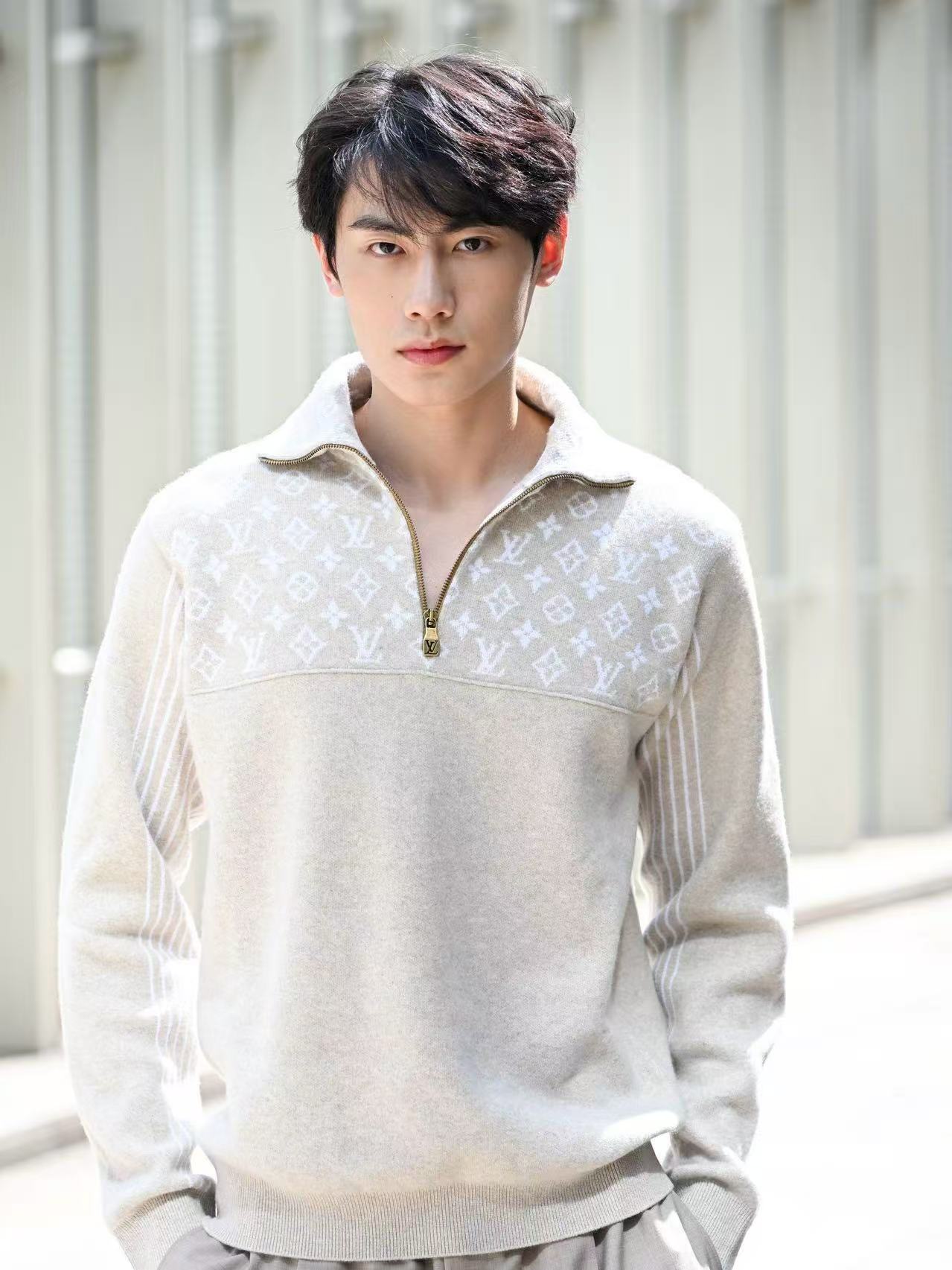 Louis monogram half-zip sweater